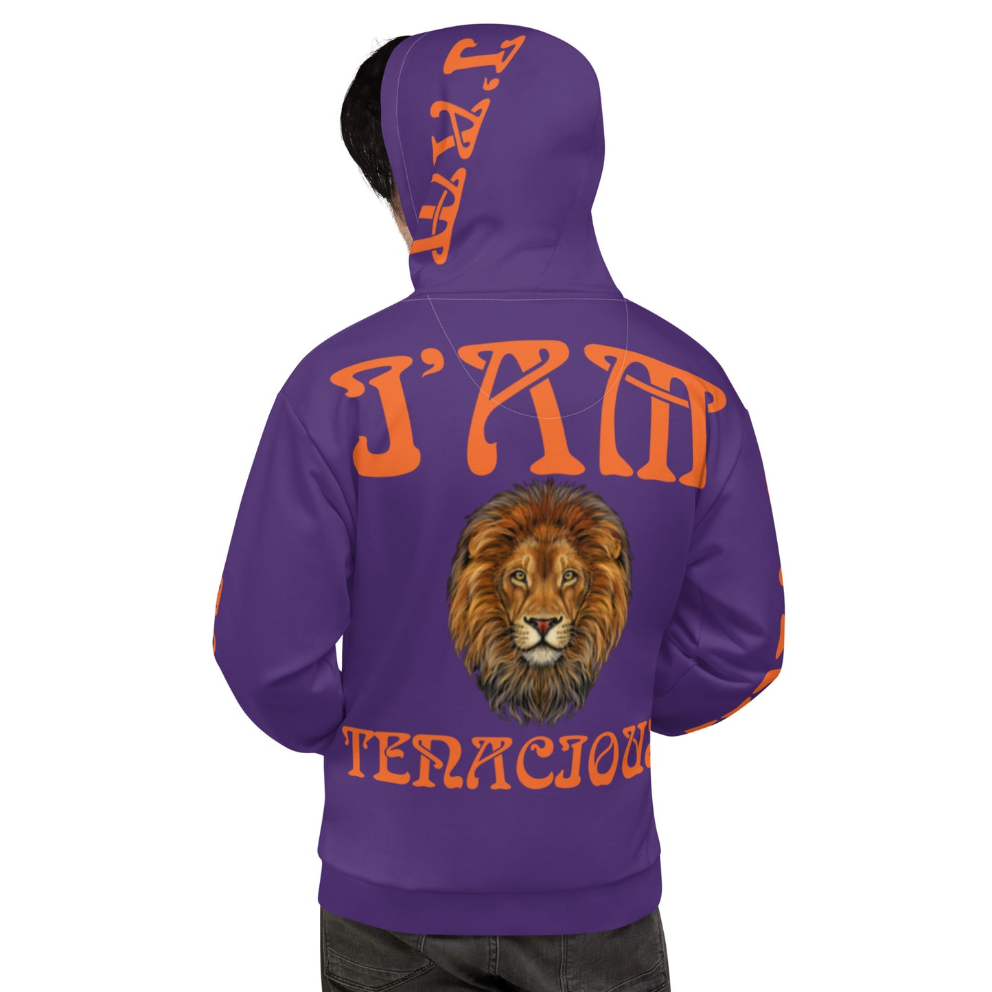 “I’AM TENACIOUS!”Purple Unisex Hoodie W/Orange Font
