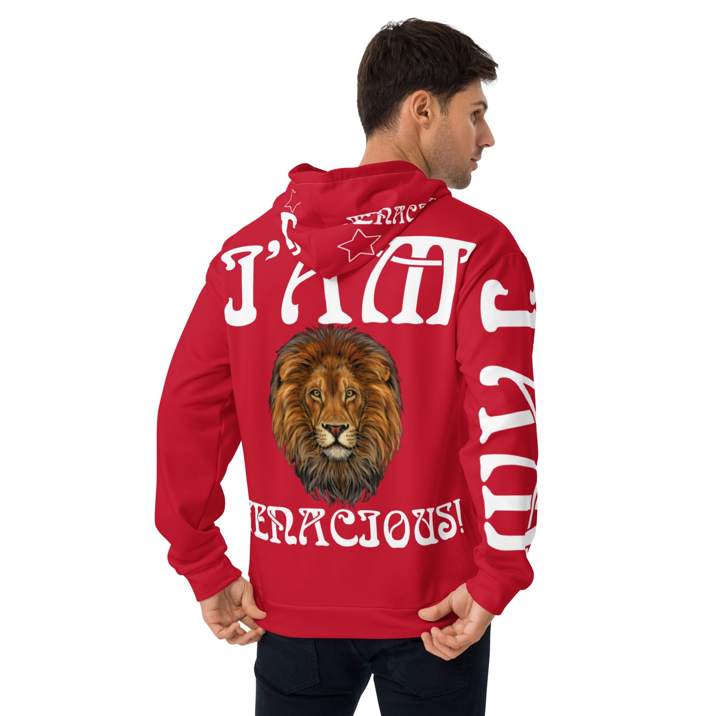 “I’AM TENACIOUS!”Red Unisex Hoodie W/White Font