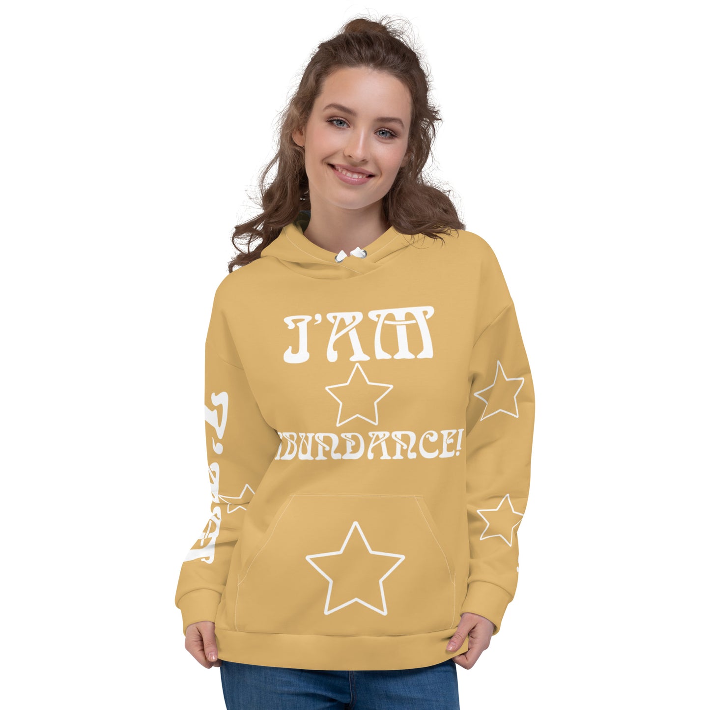 “I’AM ABUNDANCE!” Fawn Unisex Hoodie W/White Font