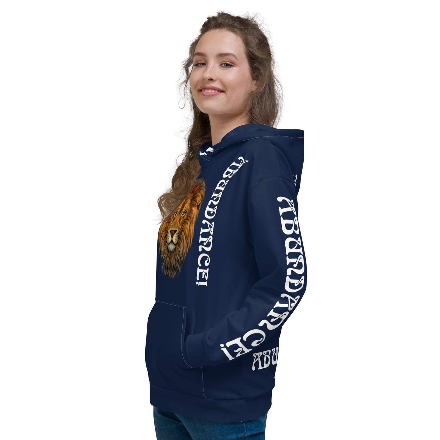 “I ATTRACT ABUNDANCE!"Navy Unisex Hoodie W/White Font