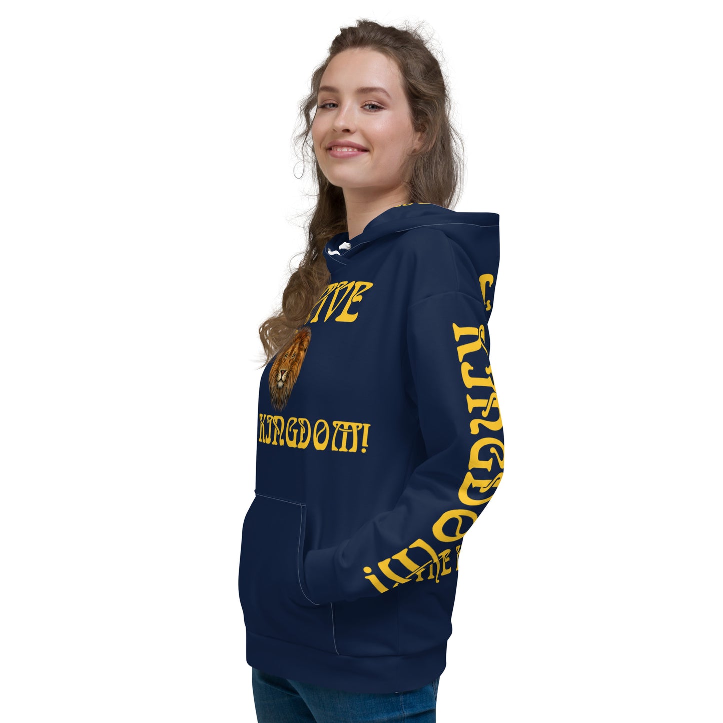 “I HAVE THE KINGDOM!”Navy Unisex Hoodie W/Yellow Font