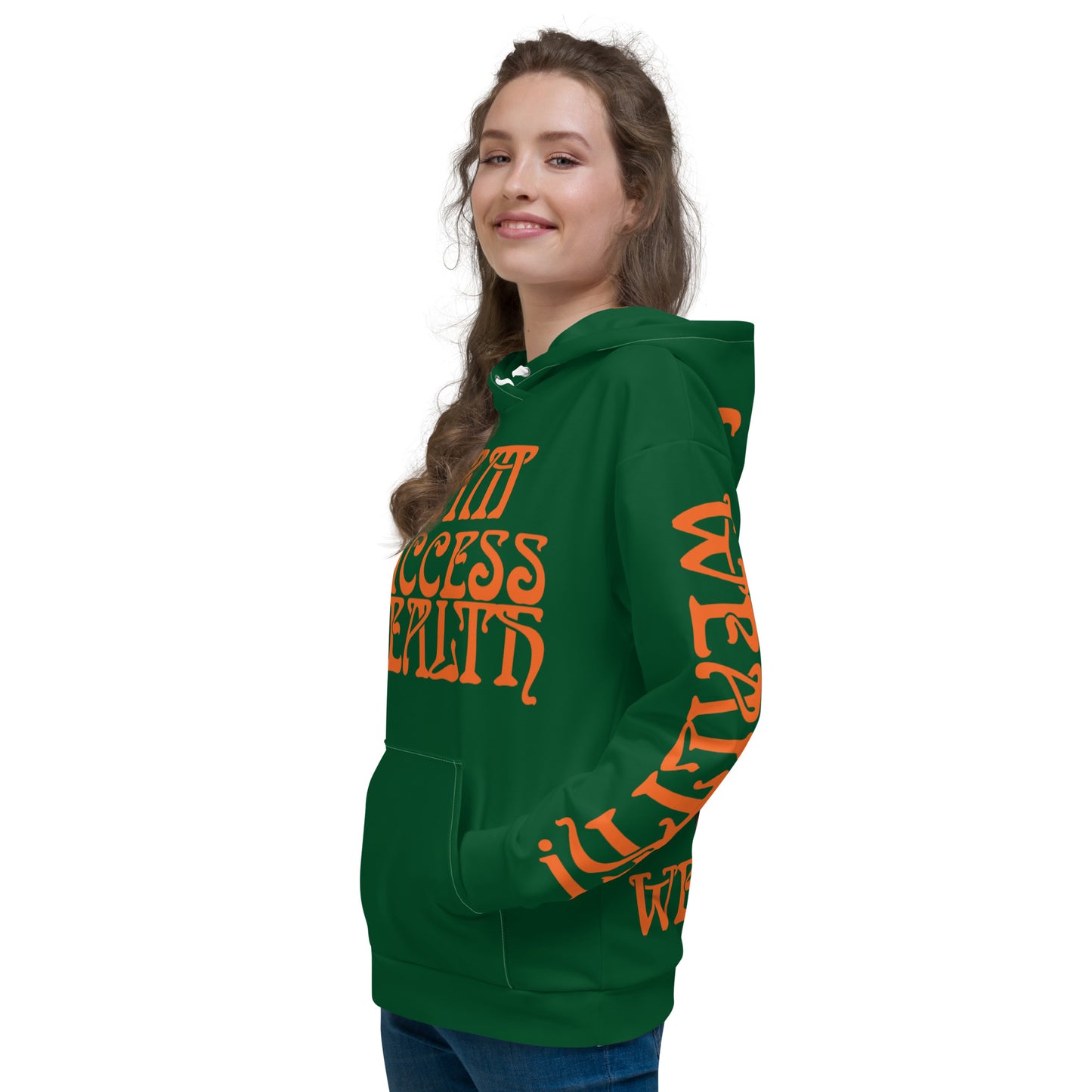 “I’AM SUCCESS,WEALTH!"Unisex Hoodie W/Orange Font