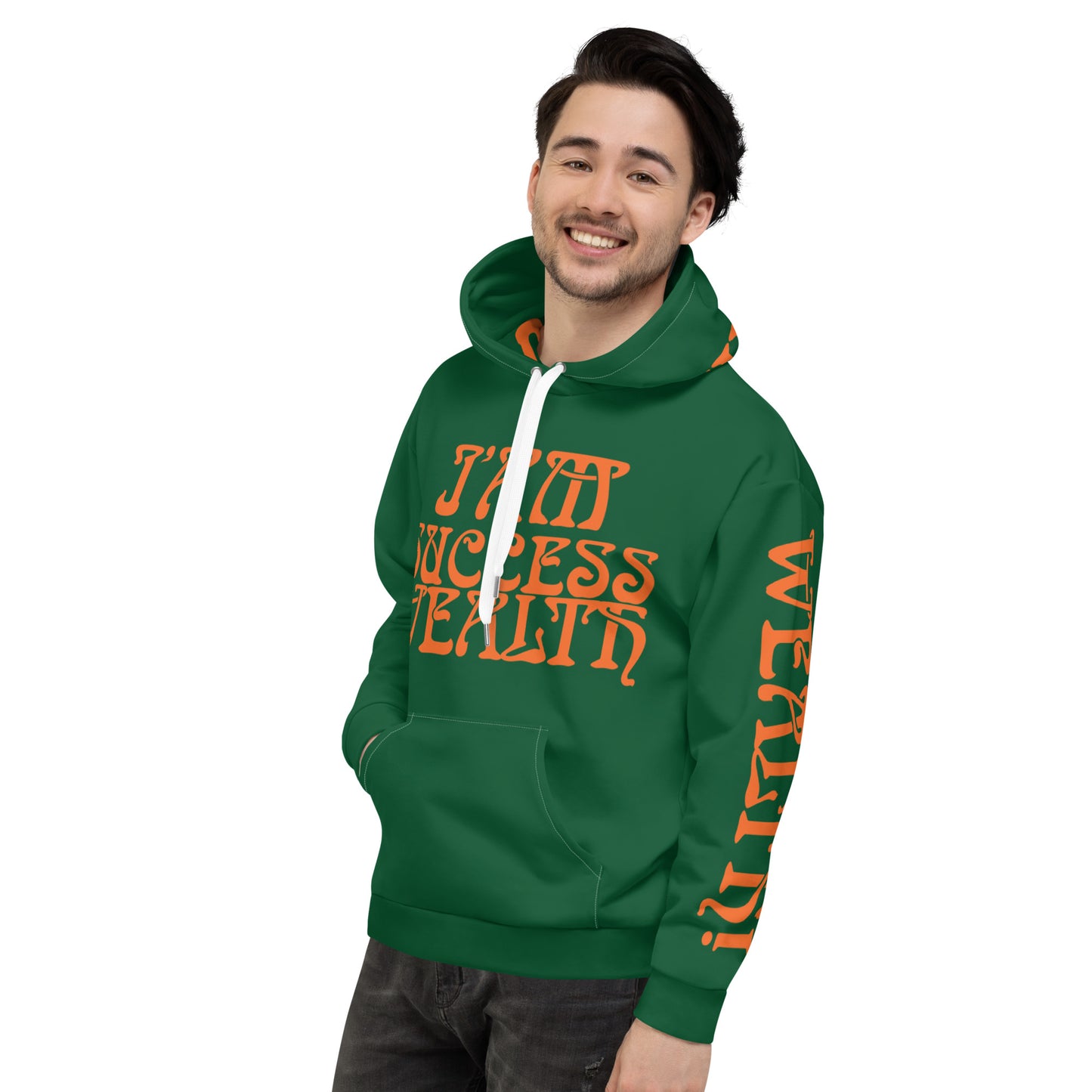 “I’AM SUCCESS,WEALTH!"Unisex Hoodie W/Orange Font