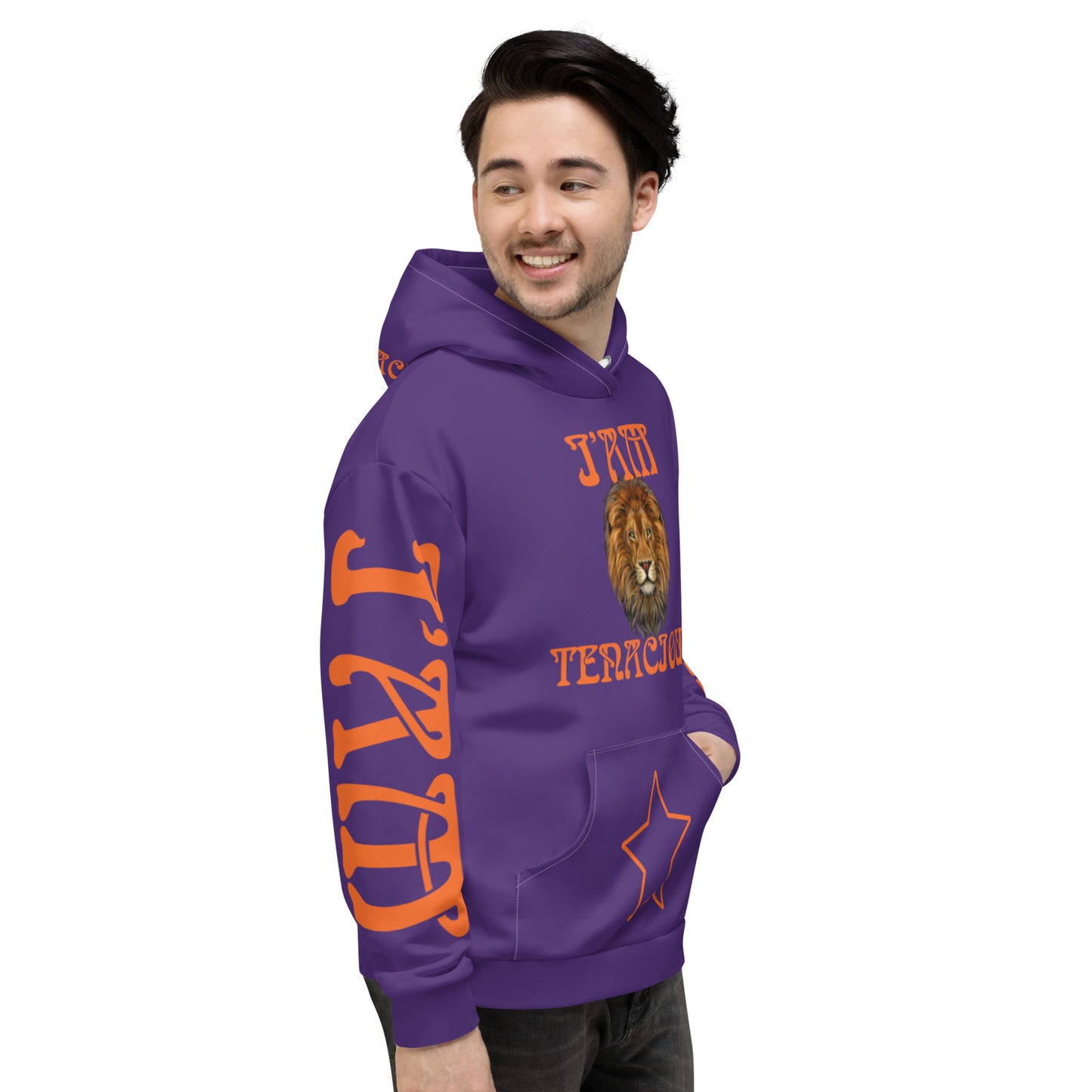 “I’AM TENACIOUS!”Purple Unisex Hoodie W/Orange Font