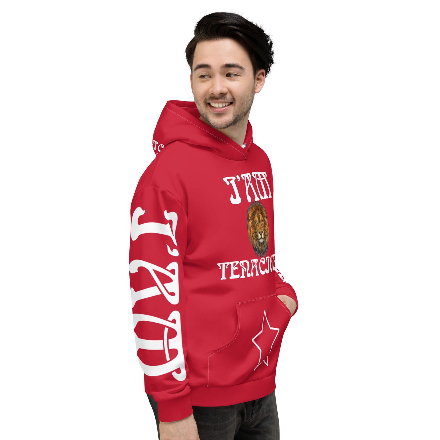 “I’AM TENACIOUS!”Red Unisex Hoodie W/White Font
