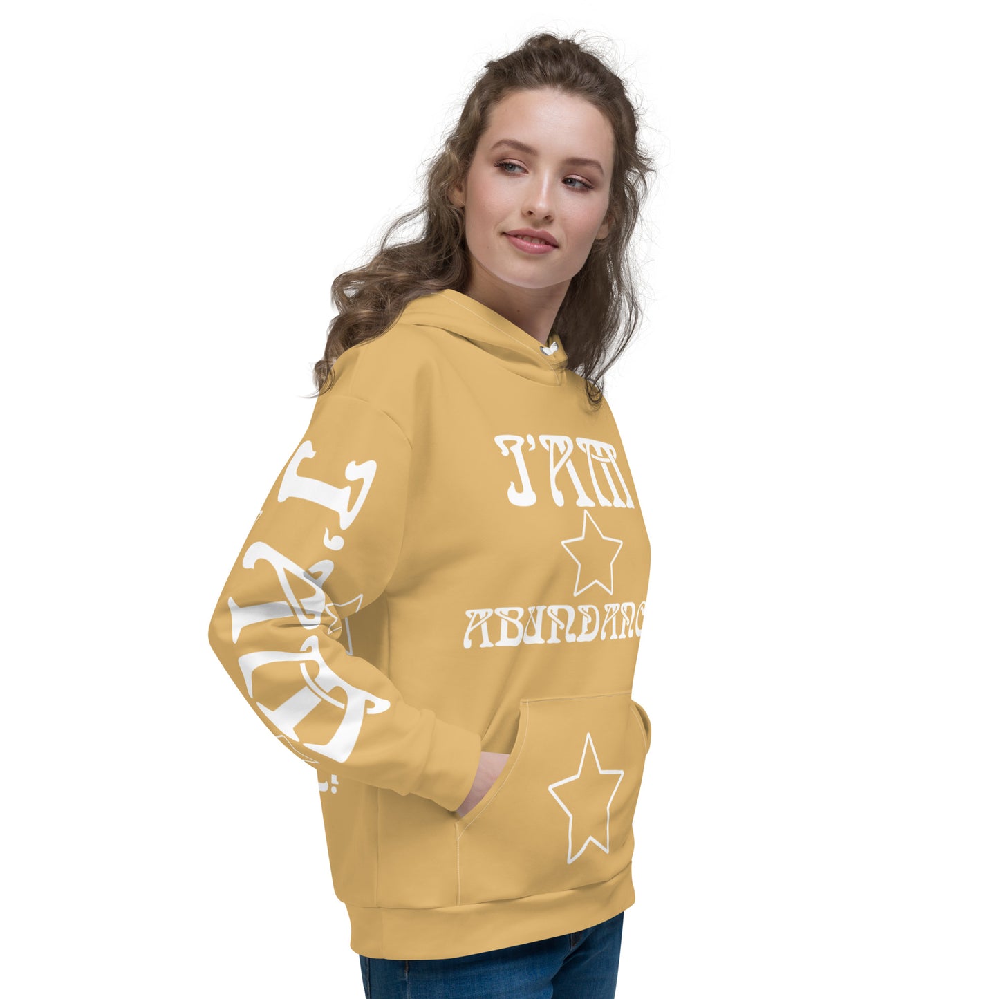 “I’AM ABUNDANCE!” Fawn Unisex Hoodie W/White Font