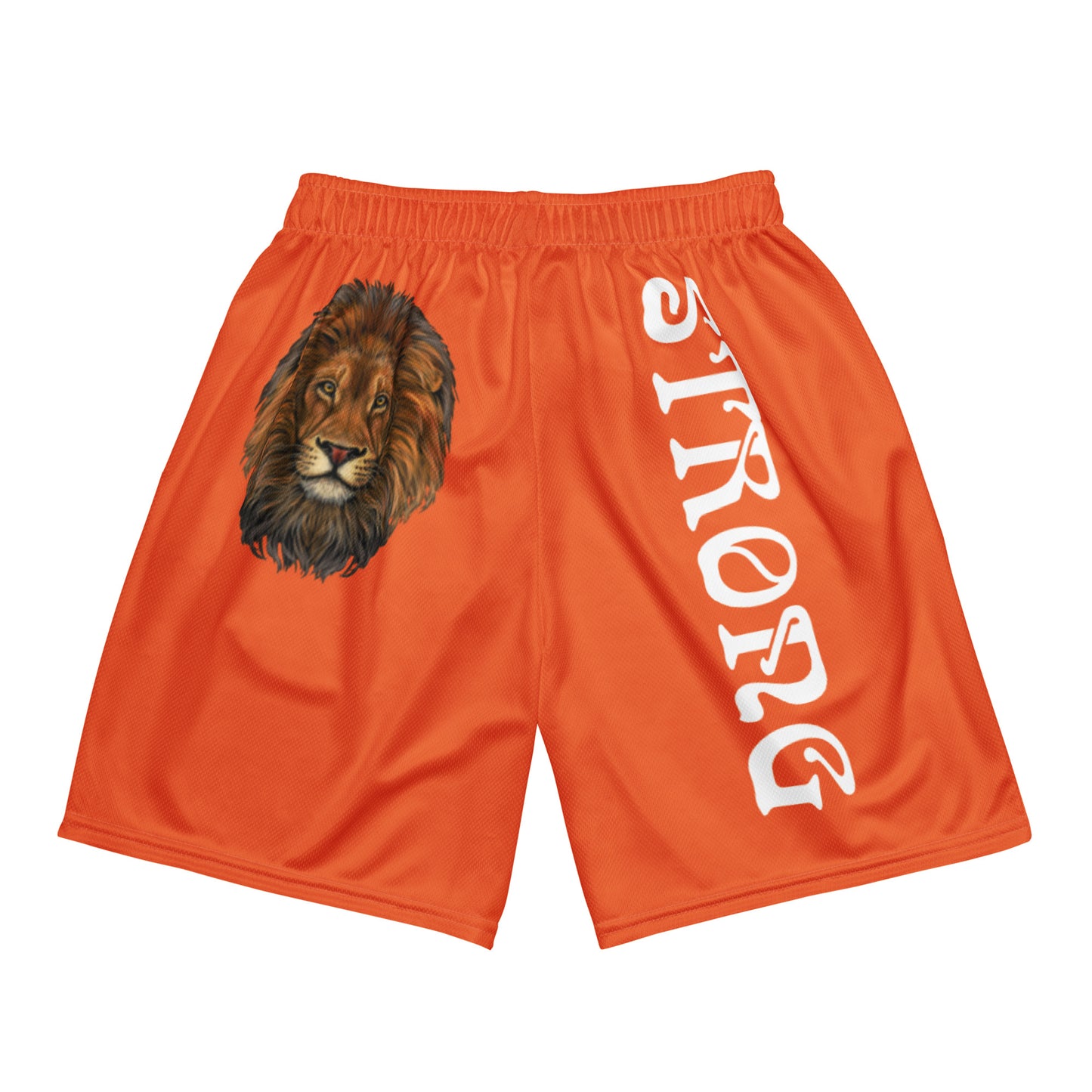 “STRONG”Orange Unisex Sport Shorts W/White Font