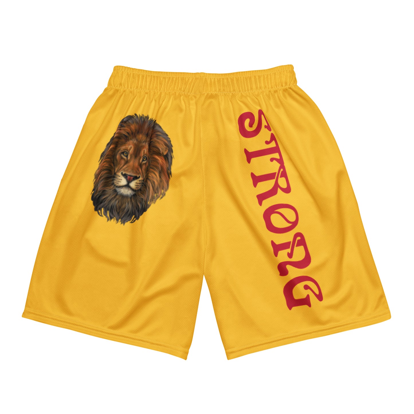 “STRONG”Yellow Unisex Sport Shorts W/Yellow Font