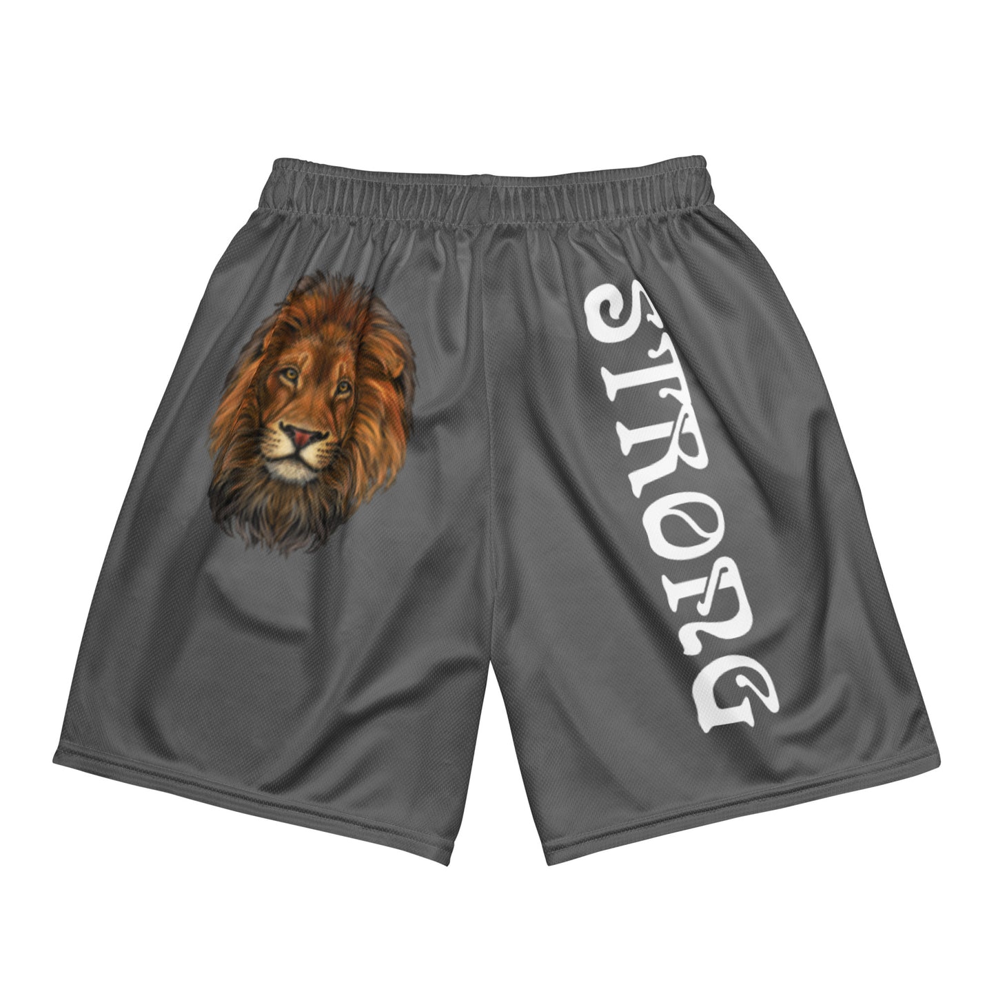 “STRONG”Grey Unisex Sport Shorts W/White Font