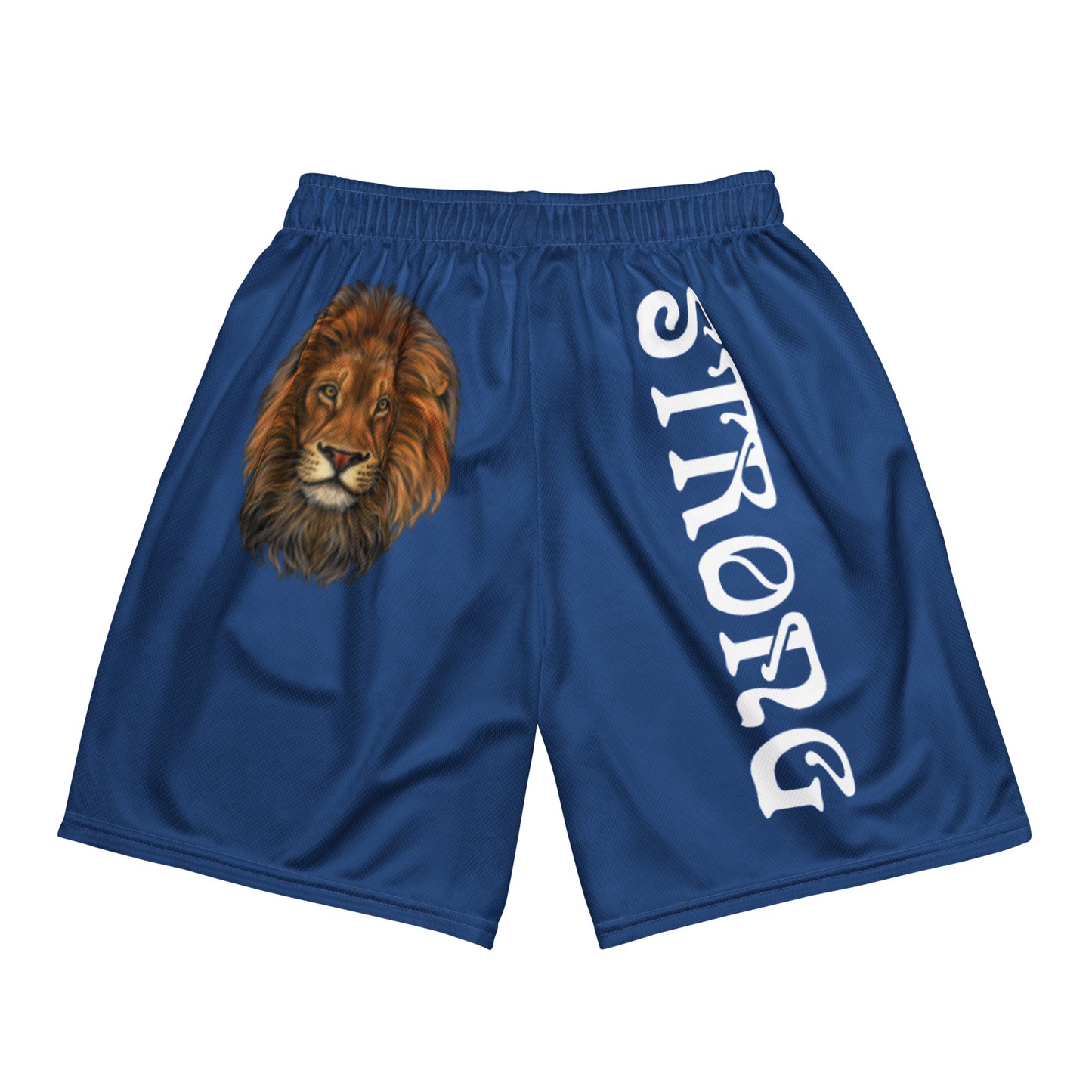 “STRONG”Blue Unisex Sport Shorts W/White Font
