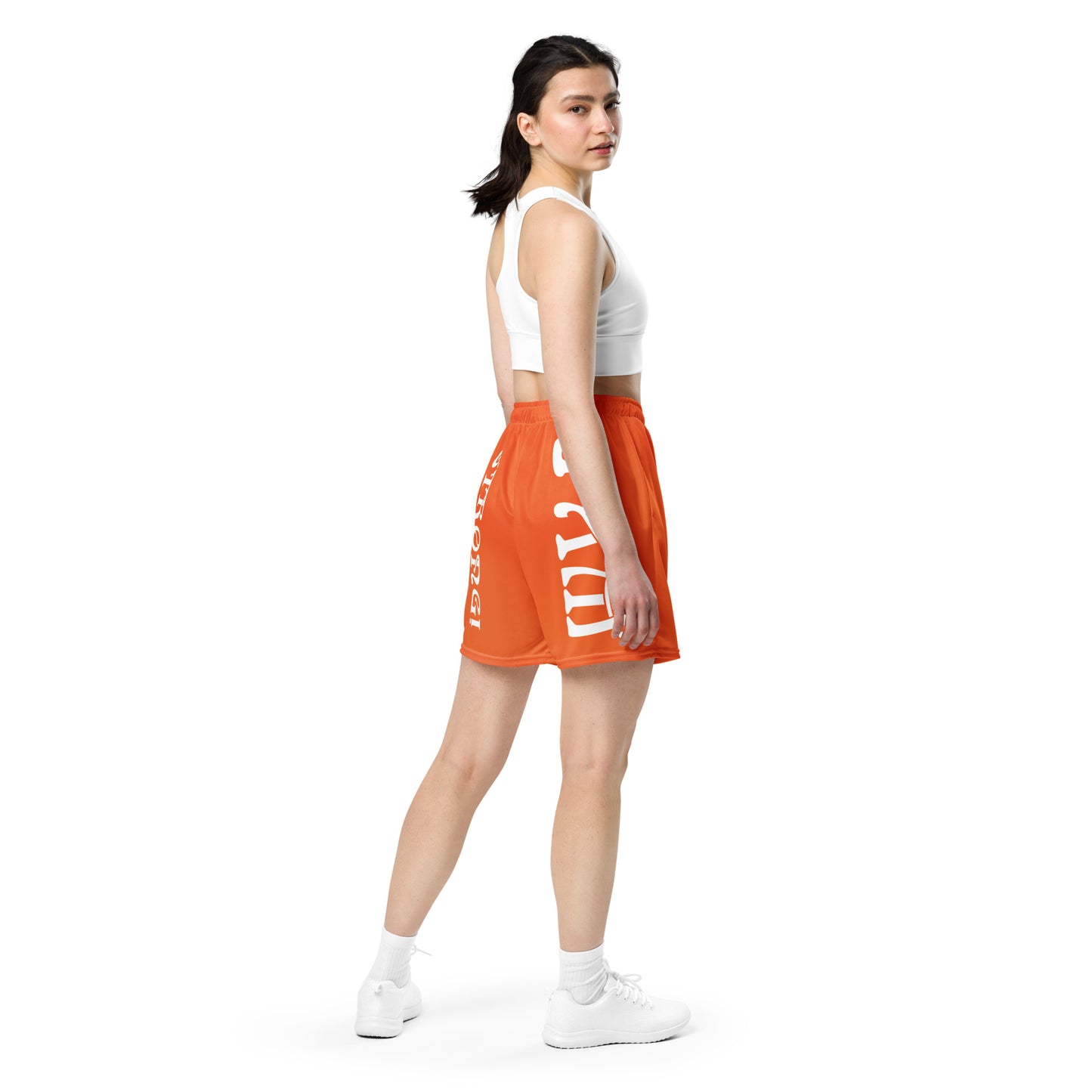 “I’AM STRONG!”Orange Unisex Sport Shorts W/White Font