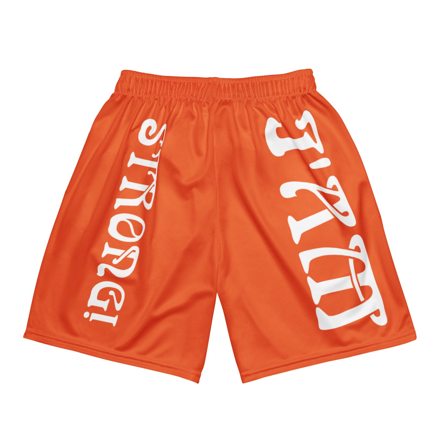 “I’AM STRONG!”Orange Unisex Sport Shorts W/White Font