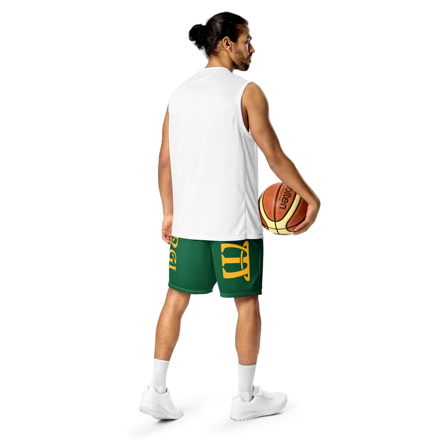 “I’AM STRONG!” Green Unisex Sport Shorts W/Yellow Font