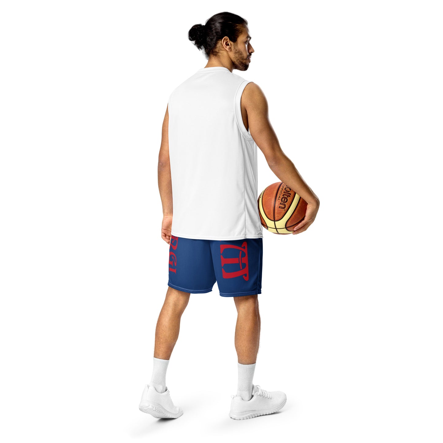 “I’AM STRONG!” Blue Unisex Sport Shorts W/Red Font