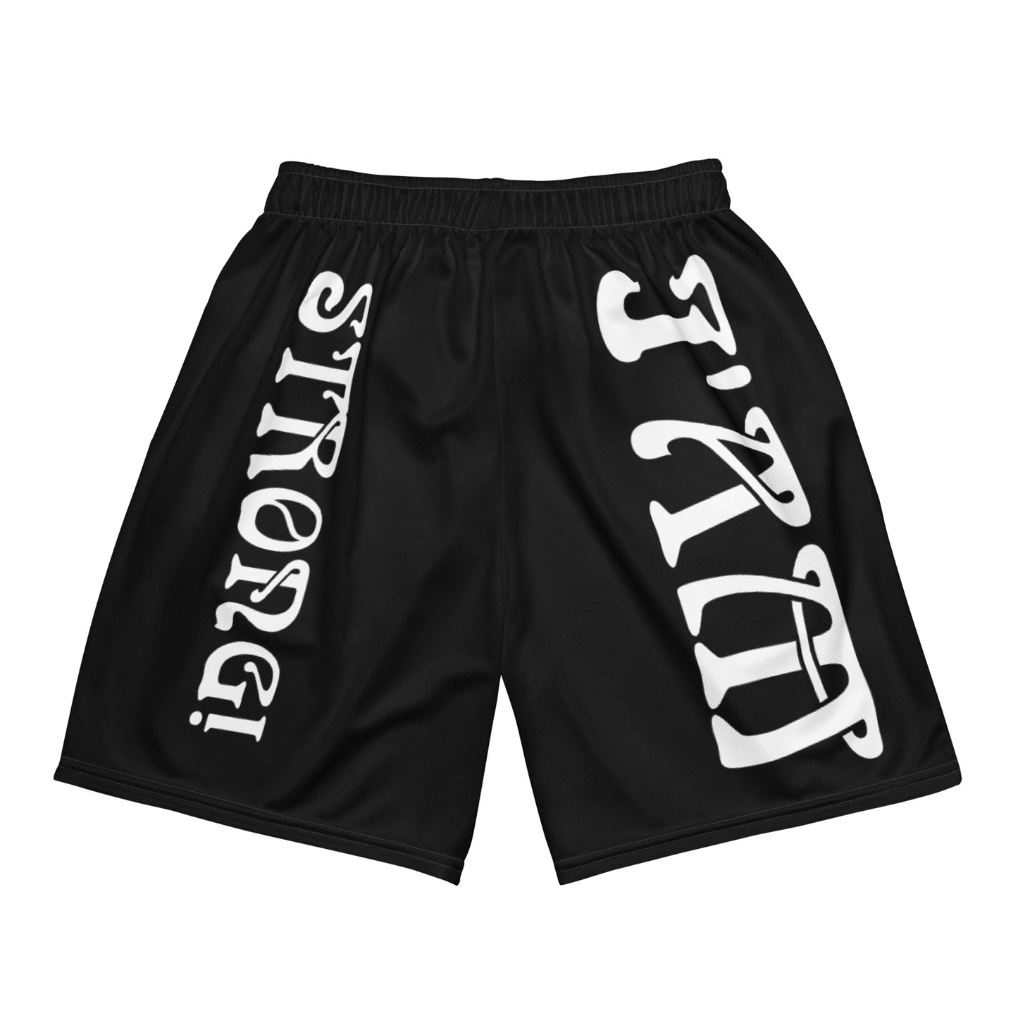 “I’AM STRONG!” Black Unisex Sport Shorts W/White Font