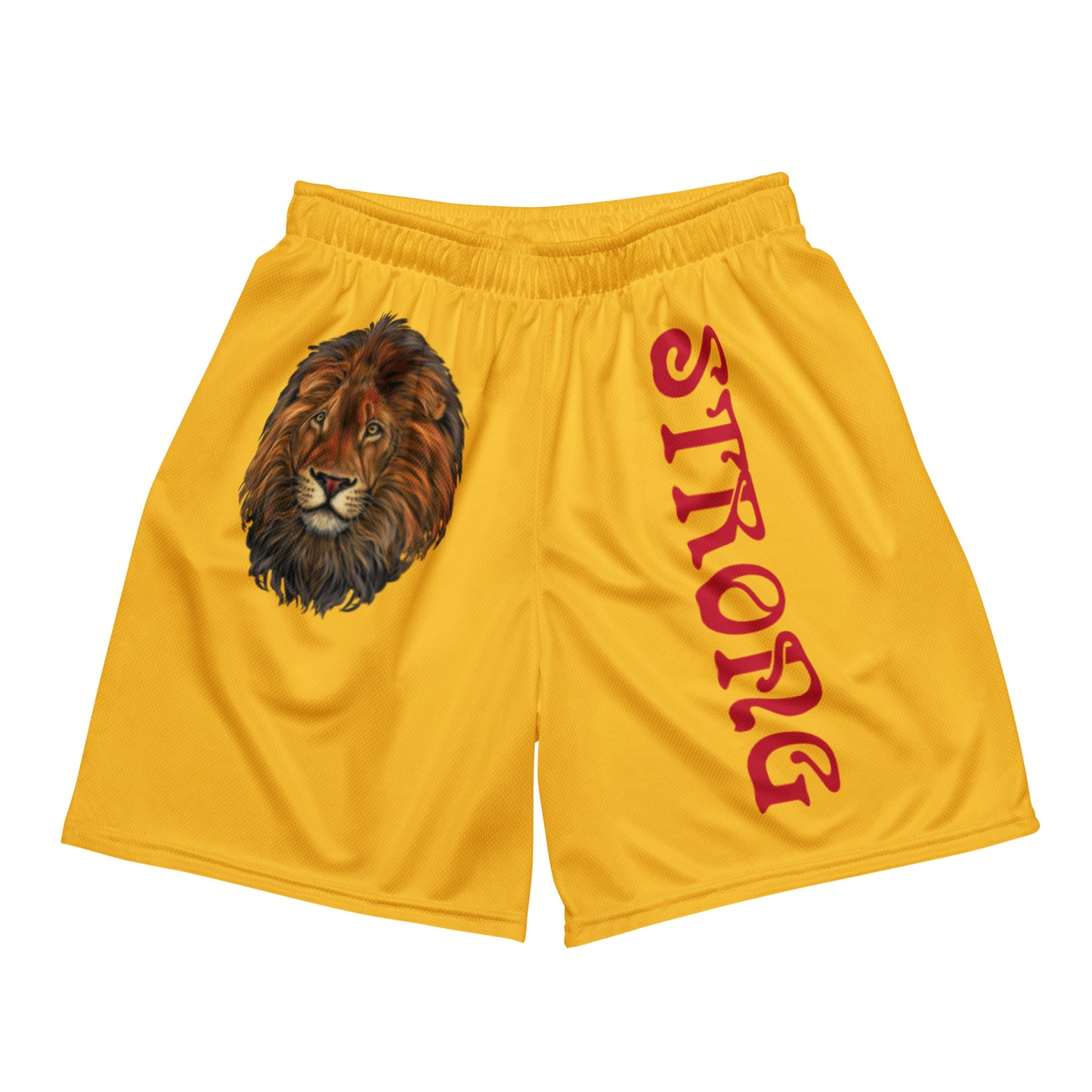 “STRONG”Yellow Unisex Sport Shorts W/Yellow Font