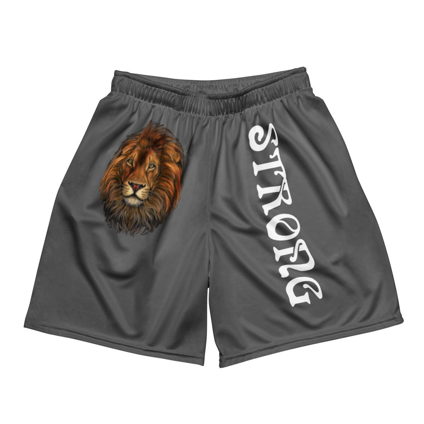 “STRONG”Grey Unisex Sport Shorts W/White Font