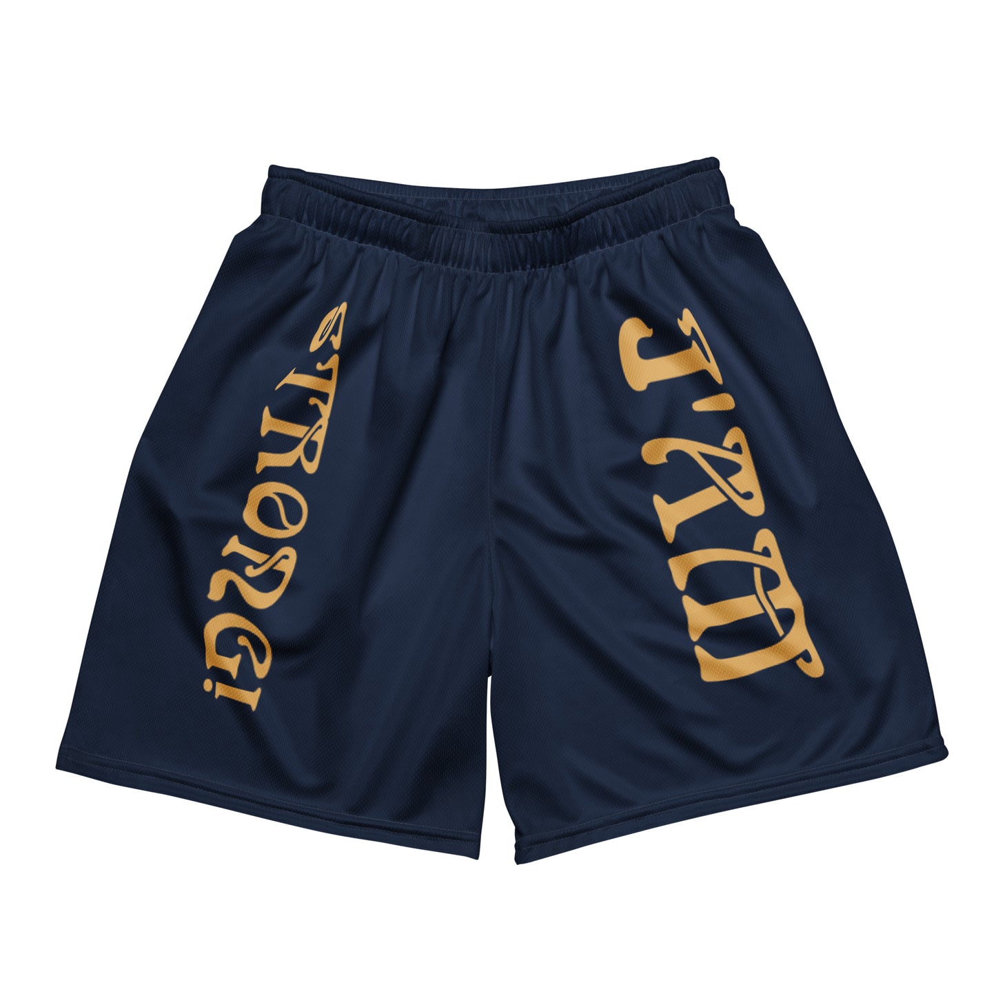 “I’AM STRONG!” Navy Unisex Sport Shorts W/Fawn Font