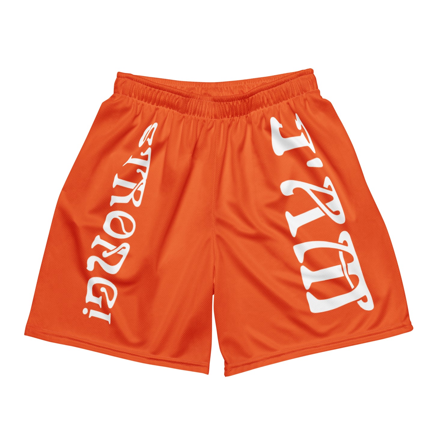 “I’AM STRONG!”Orange Unisex Sport Shorts W/White Font