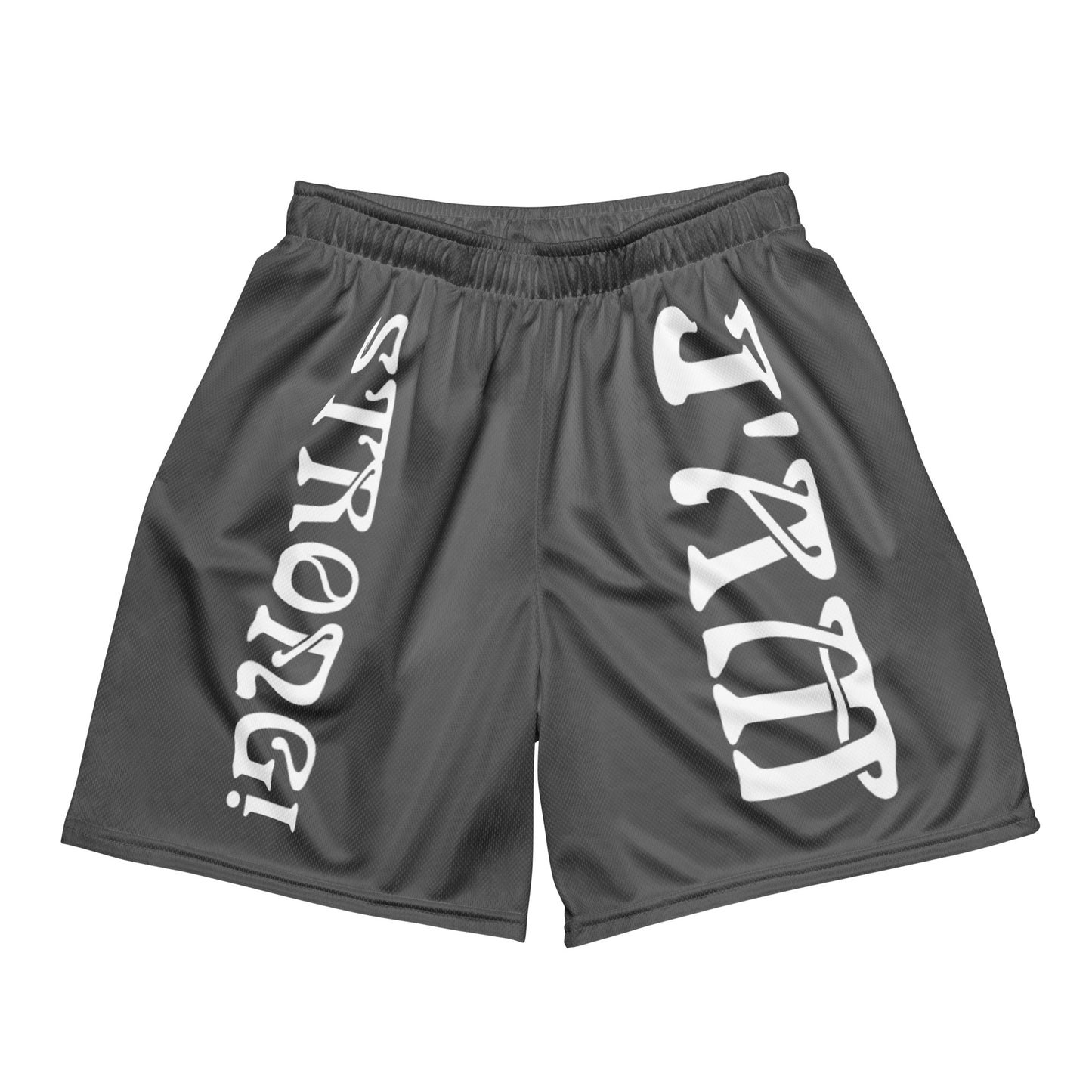 “I’AM STRONG!” Grey Unisex Sport Shorts W/White Font