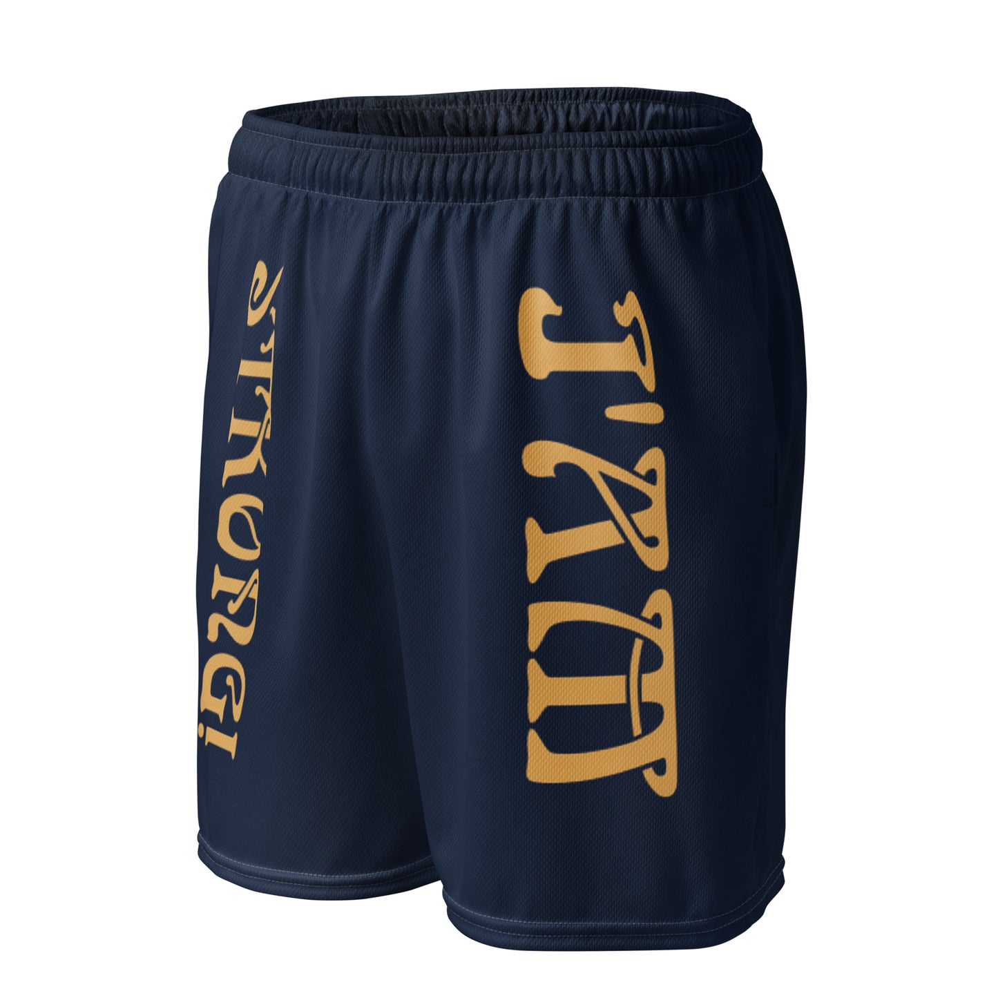 “I’AM STRONG!” Navy Unisex Sport Shorts W/Fawn Font