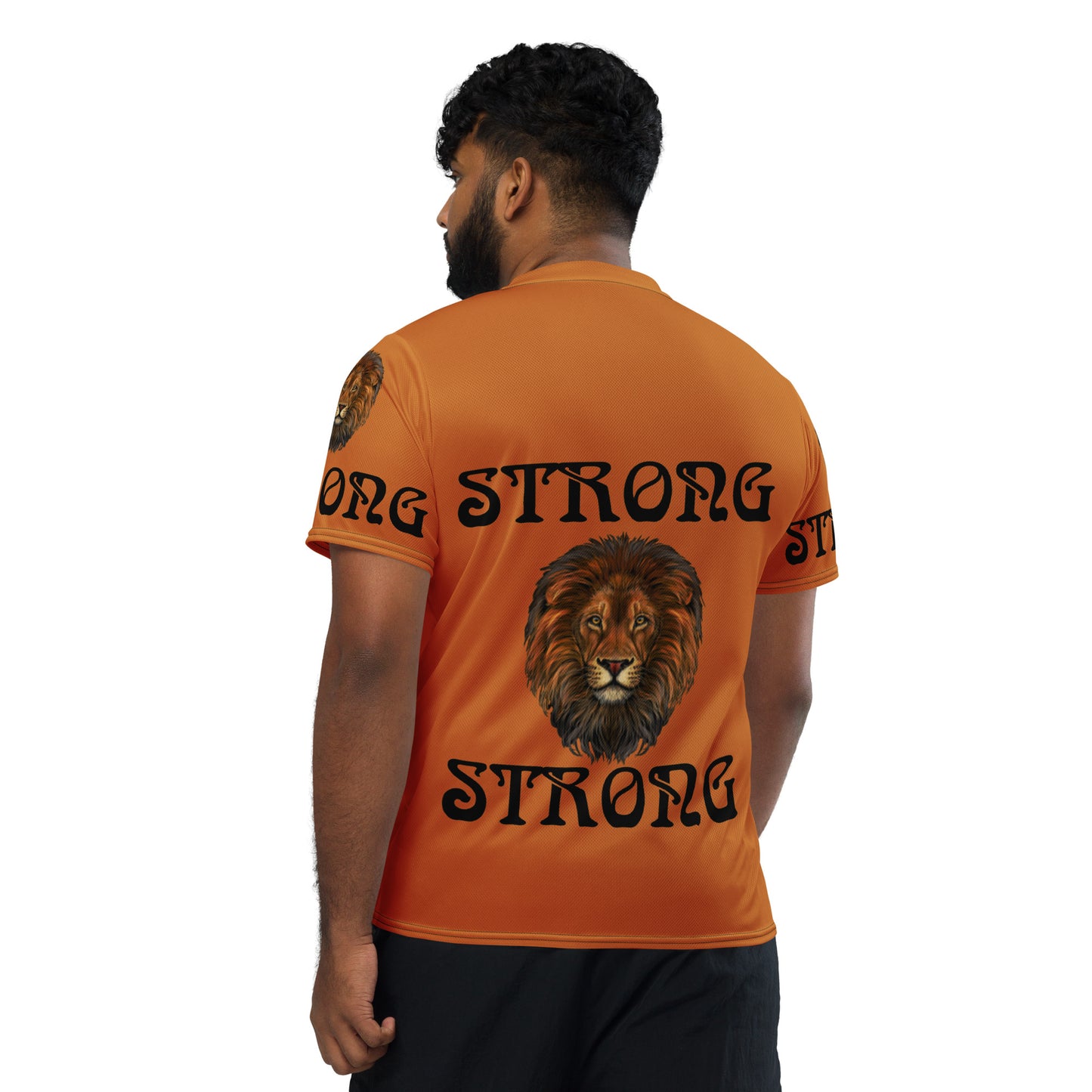 “STRONG”Bronze Unisex Sports Jersey W/Black Font
