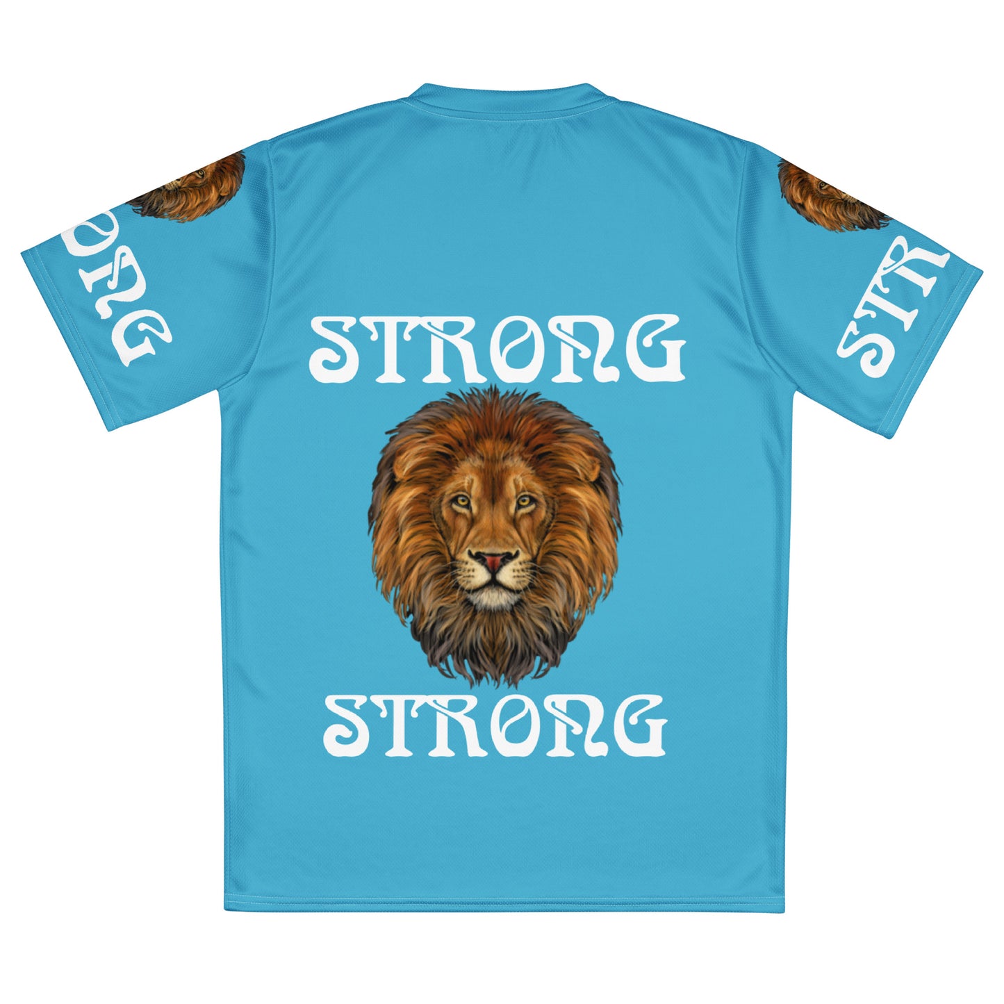 “STRONG”SkyBlue Unisex Sports Jersey W/White Font