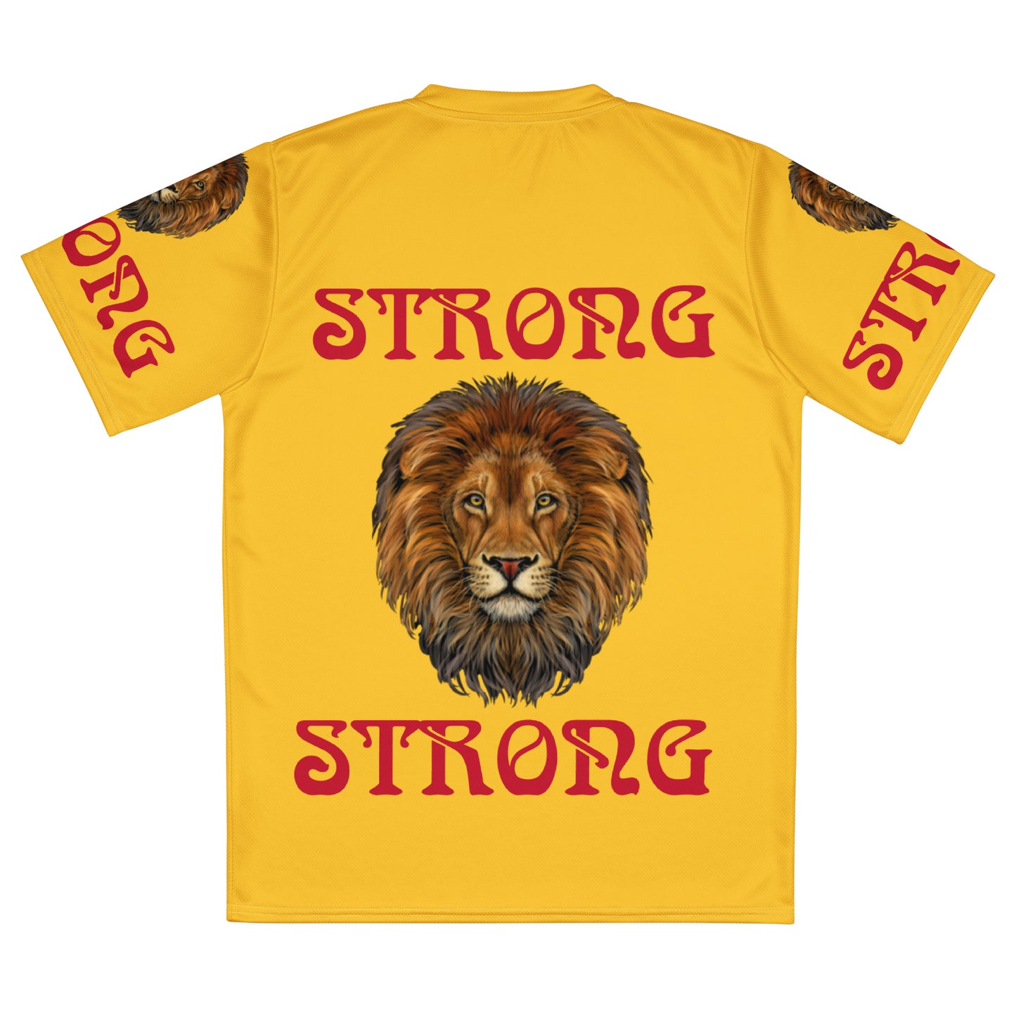 “STRONG”Yellow Unisex Sports Jersey W/Red Font