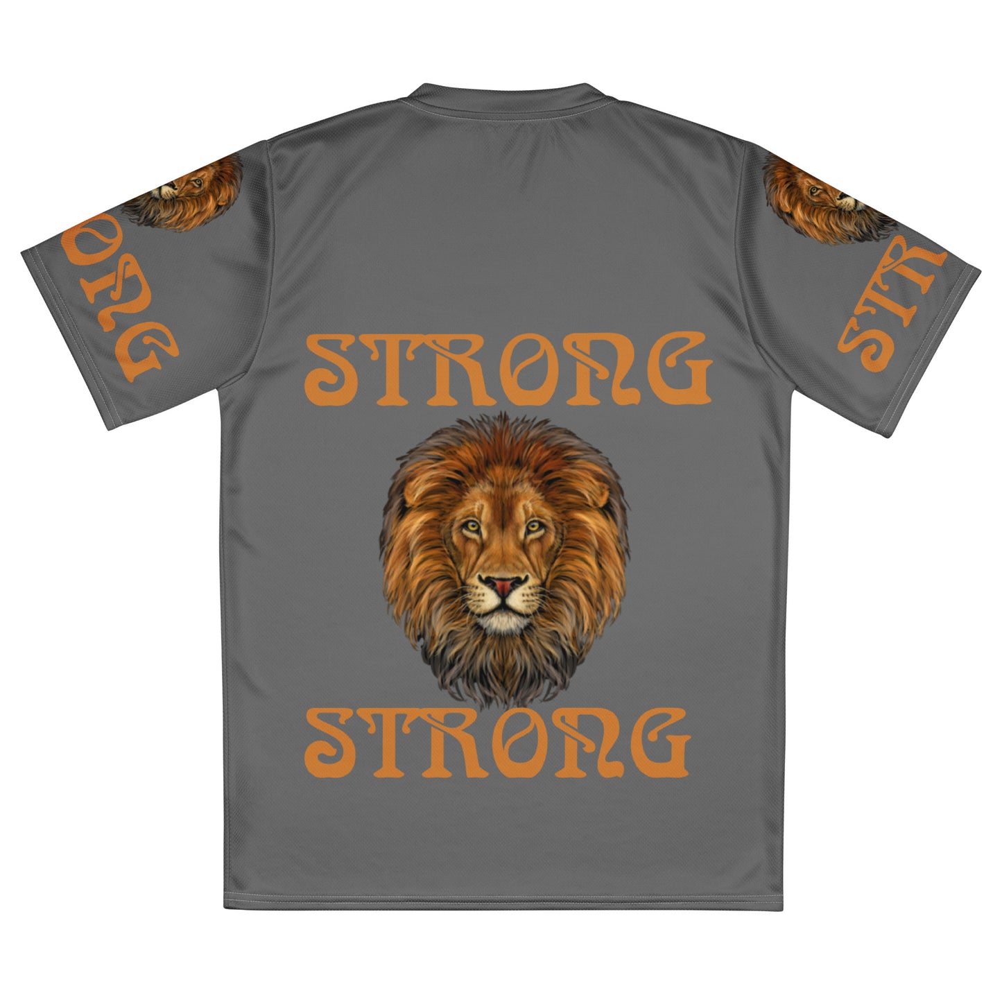 “STRONG”Grey Unisex Sports Jersey W/Bronze Font