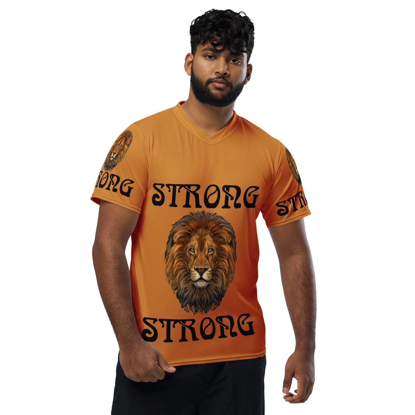 “STRONG”Bronze Unisex Sports Jersey W/Black Font