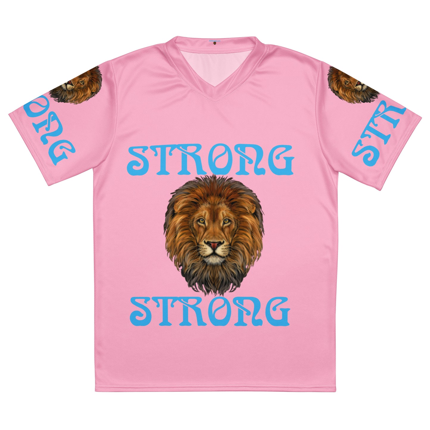“STRONG”Cotton Candy Unisex Sports Jersey W/SkyBlue Font