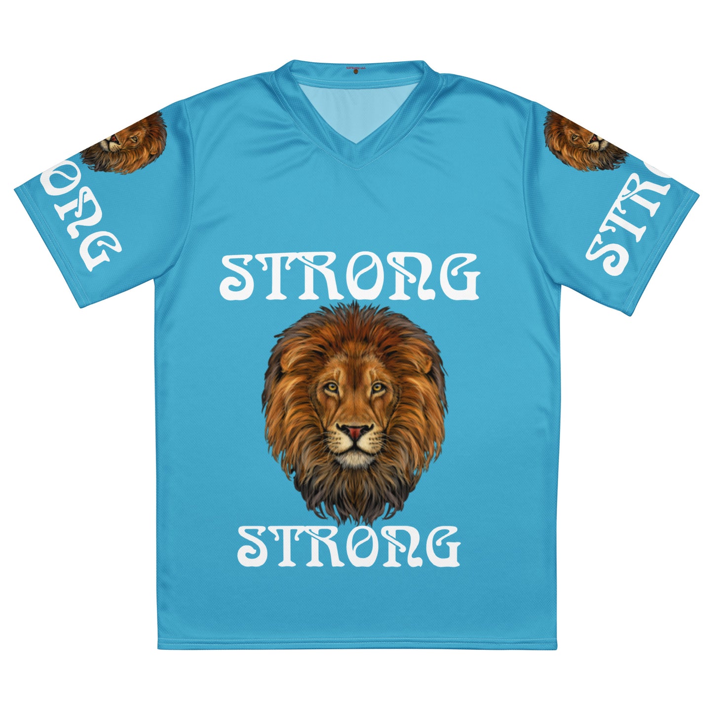 “STRONG”SkyBlue Unisex Sports Jersey W/White Font