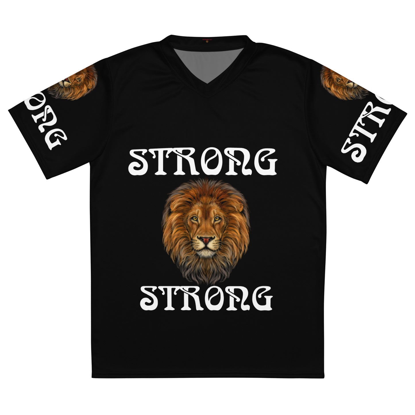 “STRONG”Black Unisex Sports Jersey W/White Font