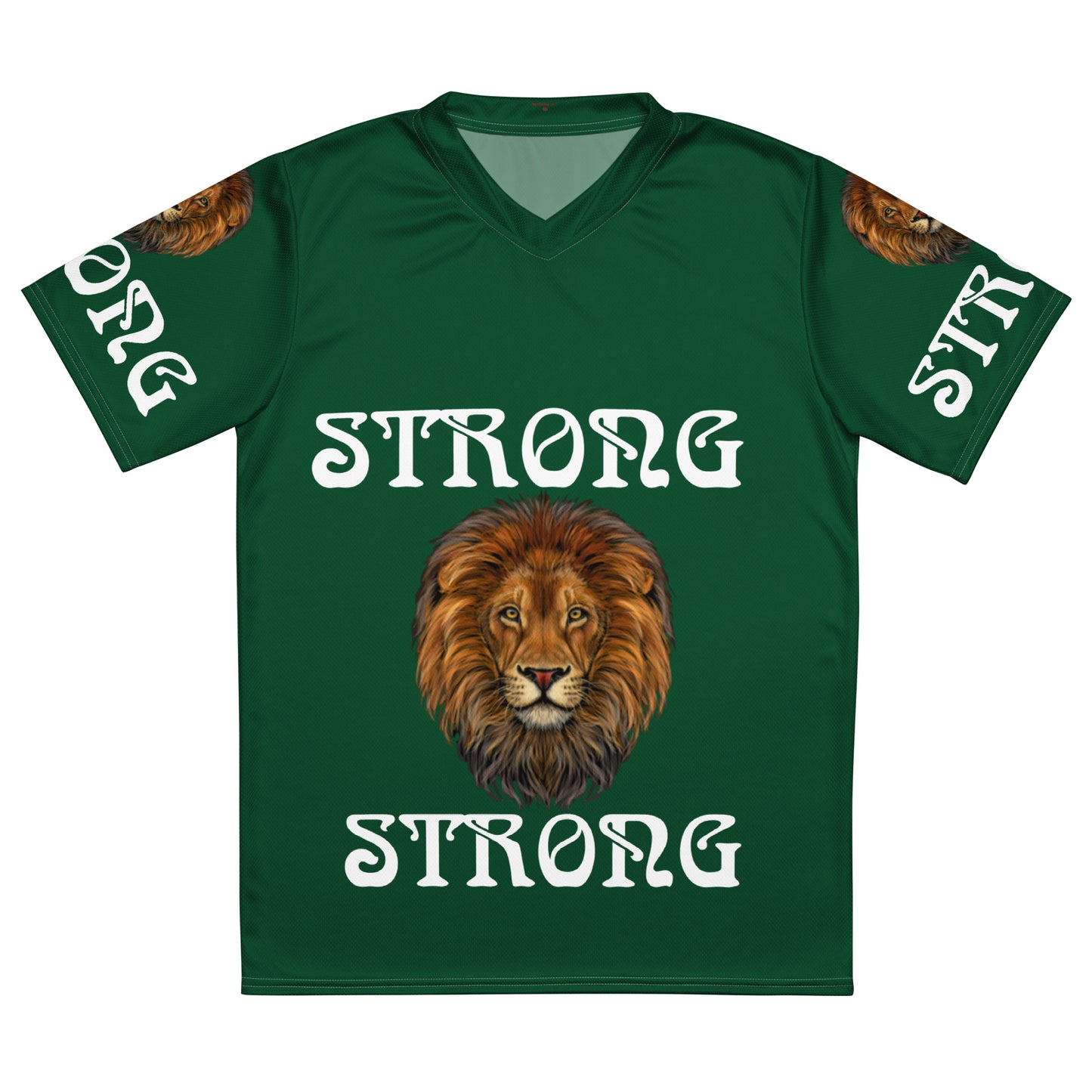 “STRONG”Green Unisex Sports Jersey W/White Font