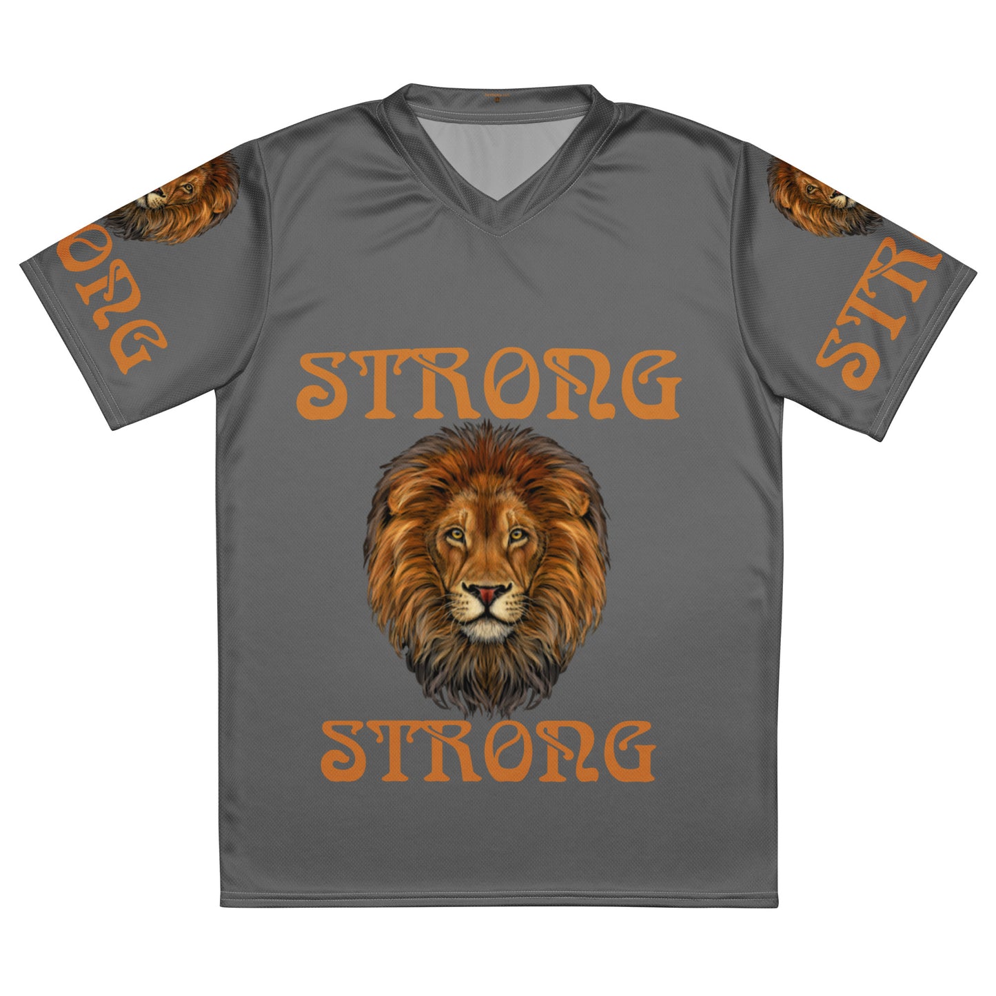 “STRONG”Grey Unisex Sports Jersey W/Bronze Font