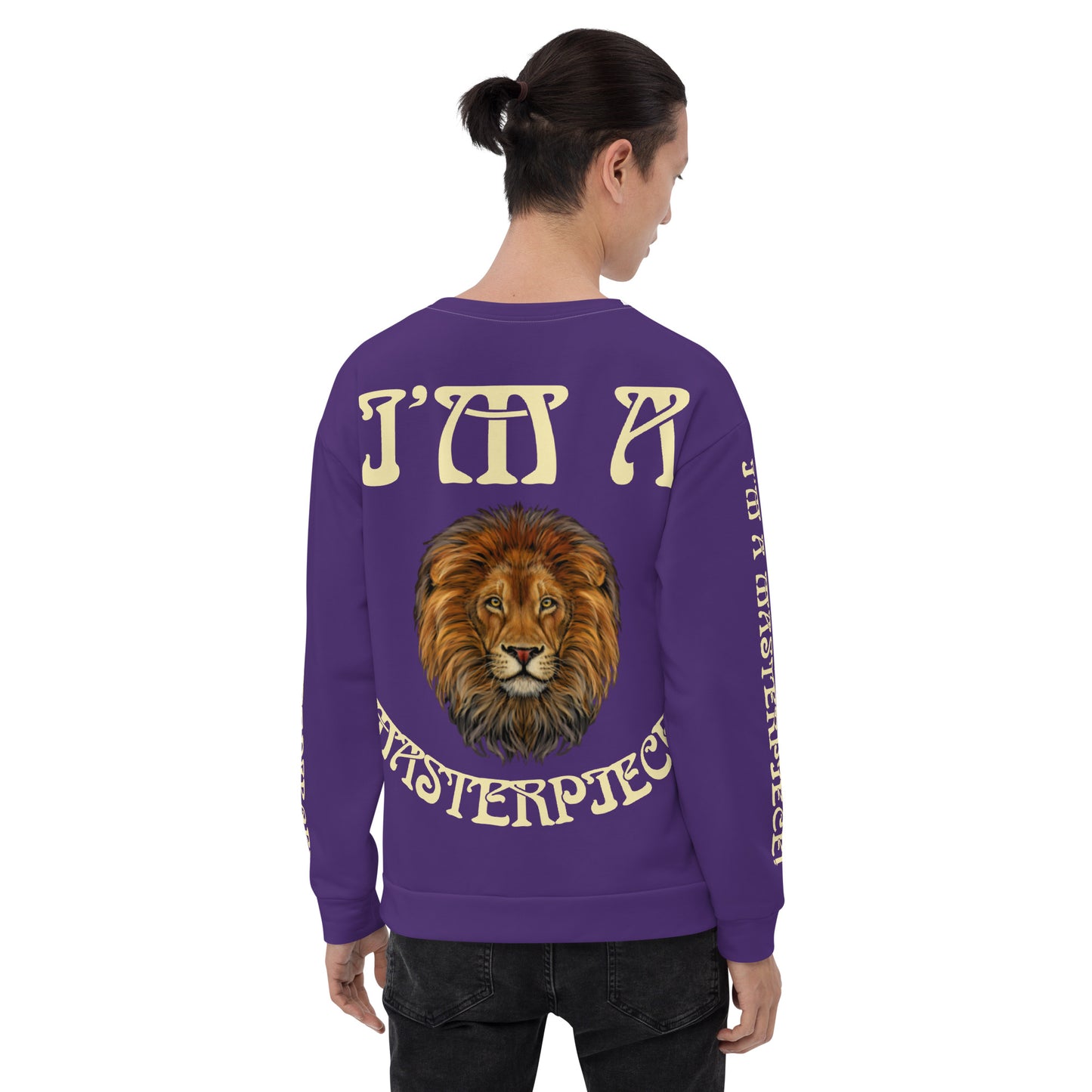 “I’M A MASTERPIECE!”Purple Unisex Sweatshirt W/Fawn Font