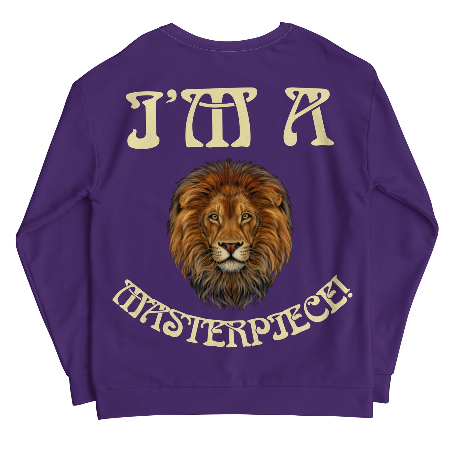 “I’M A MASTERPIECE!”Purple Unisex Sweatshirt W/Fawn Font