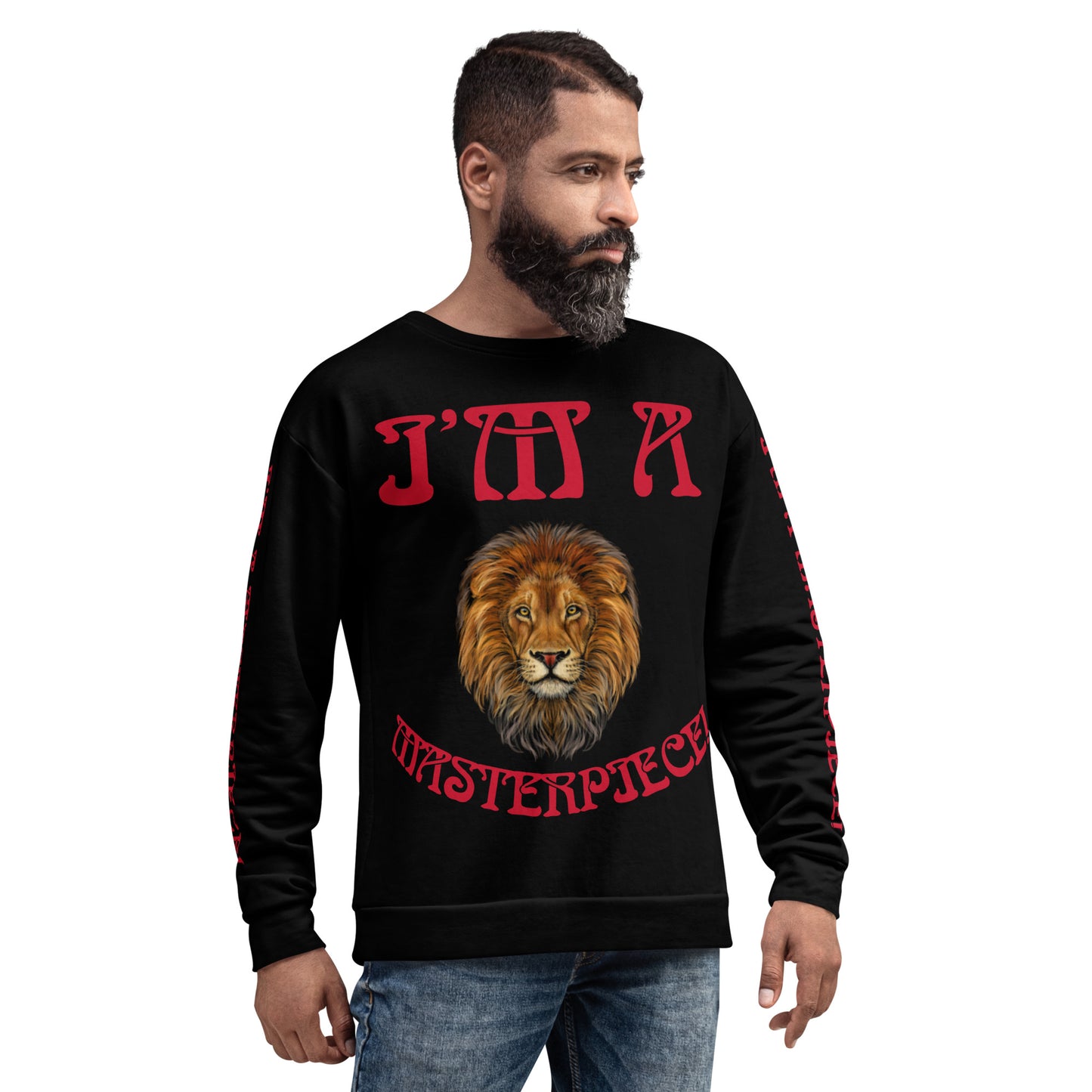 “I’M A MASTERPIECE!"BlackUnisex Sweatshirt W/Red Font