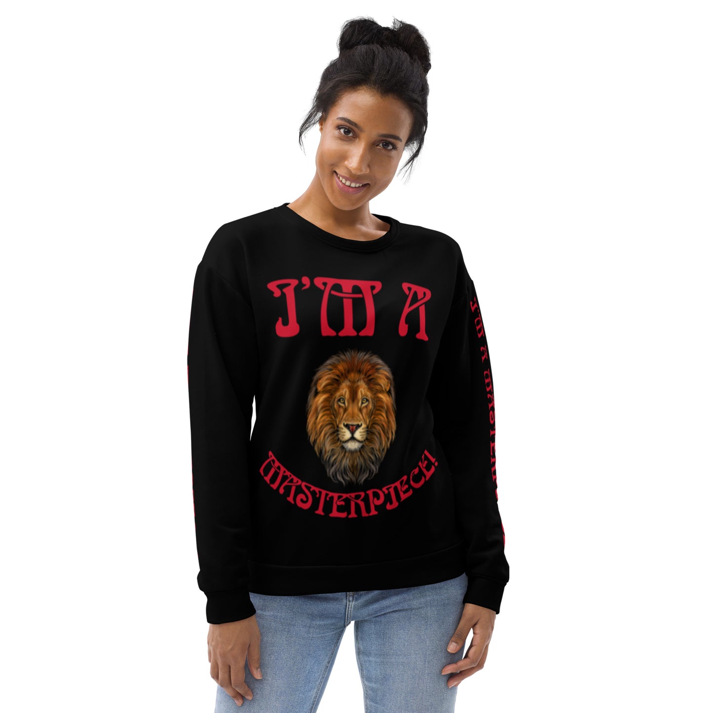 “I’M A MASTERPIECE!"BlackUnisex Sweatshirt W/Red Font