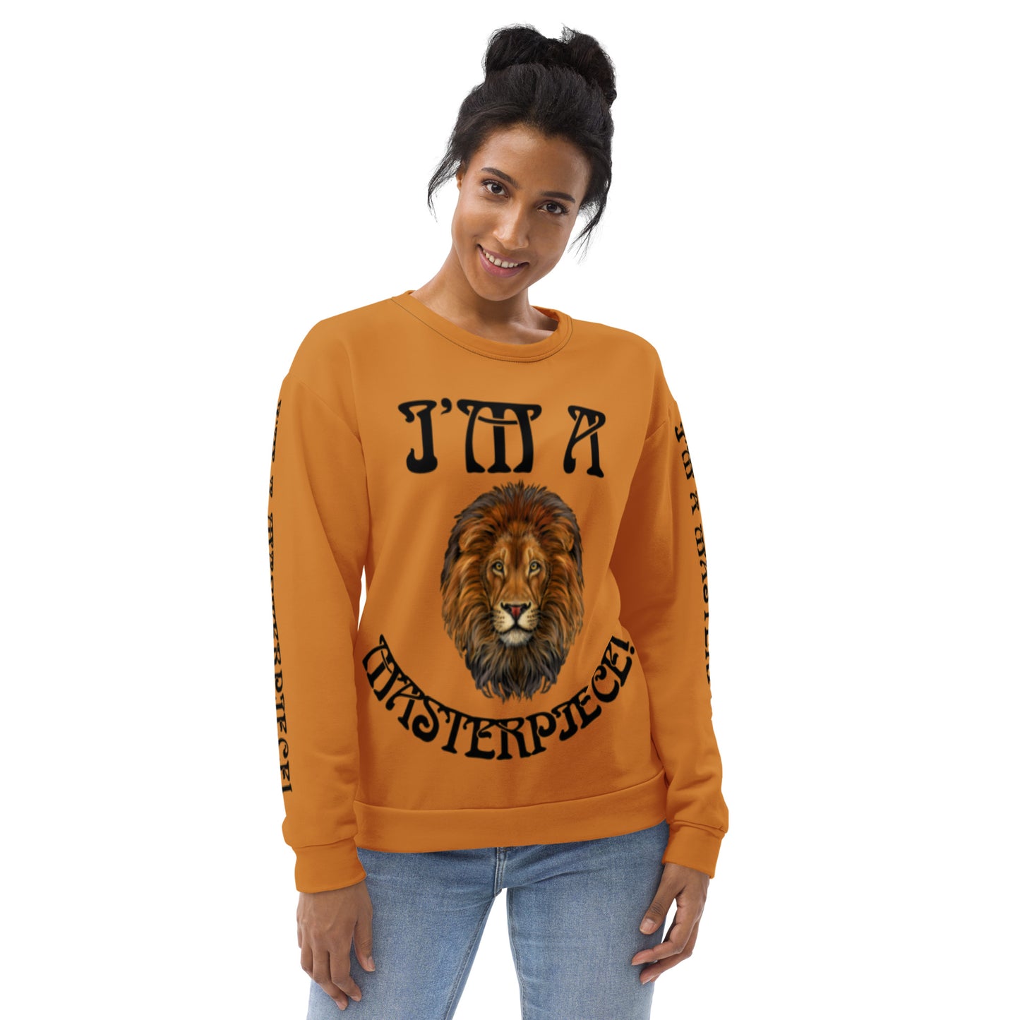 “I’M A MASTERPIECE!”Bronze Unisex Sweatshirt W/Black Font