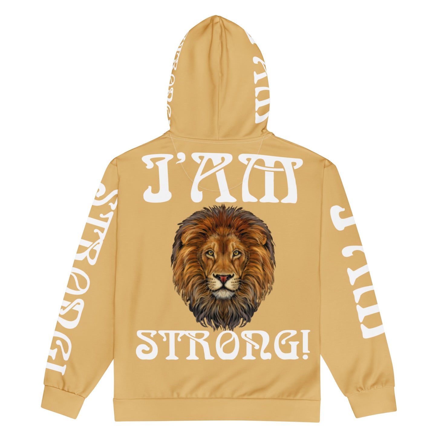 “I’AM STRONG!”Fawn Unisex Zip Hoodie W/White Font