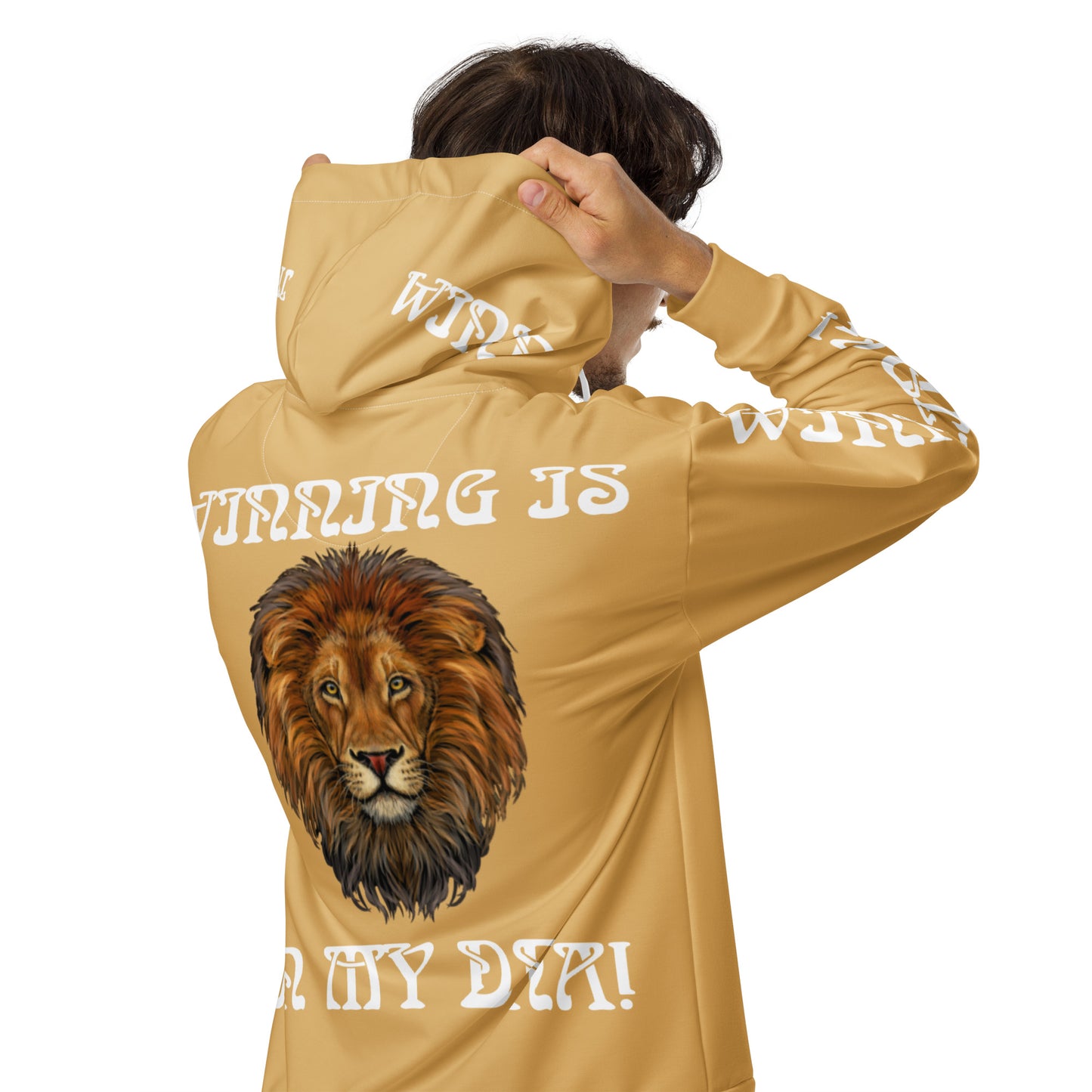 “WINNING IS IN MY DNA!”Fawn Unisex Zip Hoodie W/White Font