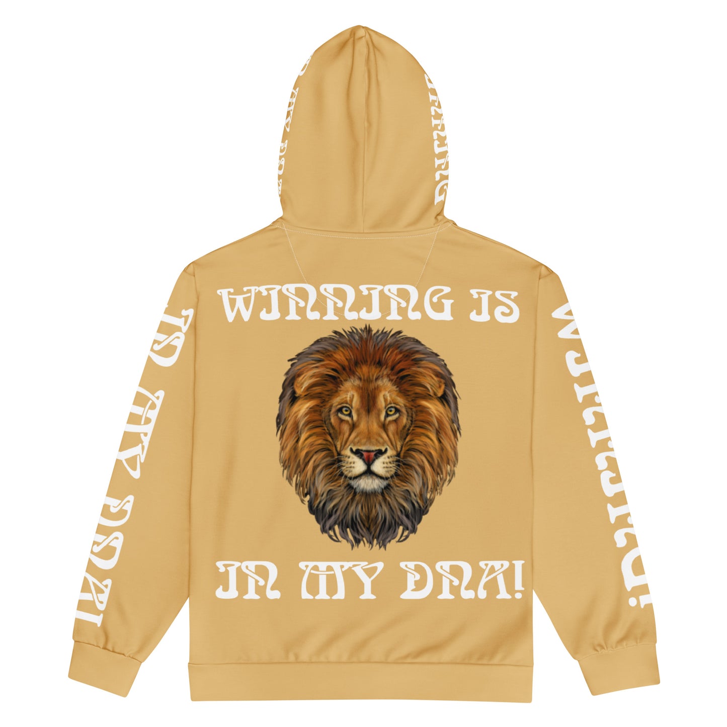 “WINNING IS IN MY DNA!”Fawn Unisex Zip Hoodie W/White Font