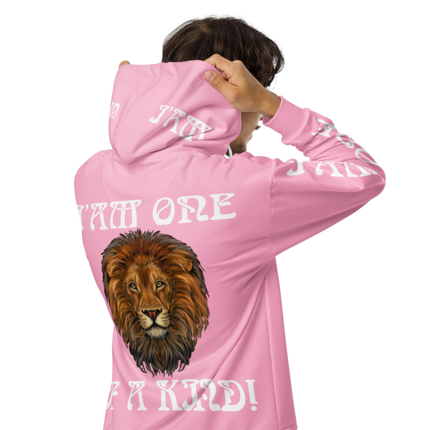 “I’AM ONE OF A KIND!”Cotton Candy Unisex Zip Hoodie W/White Font