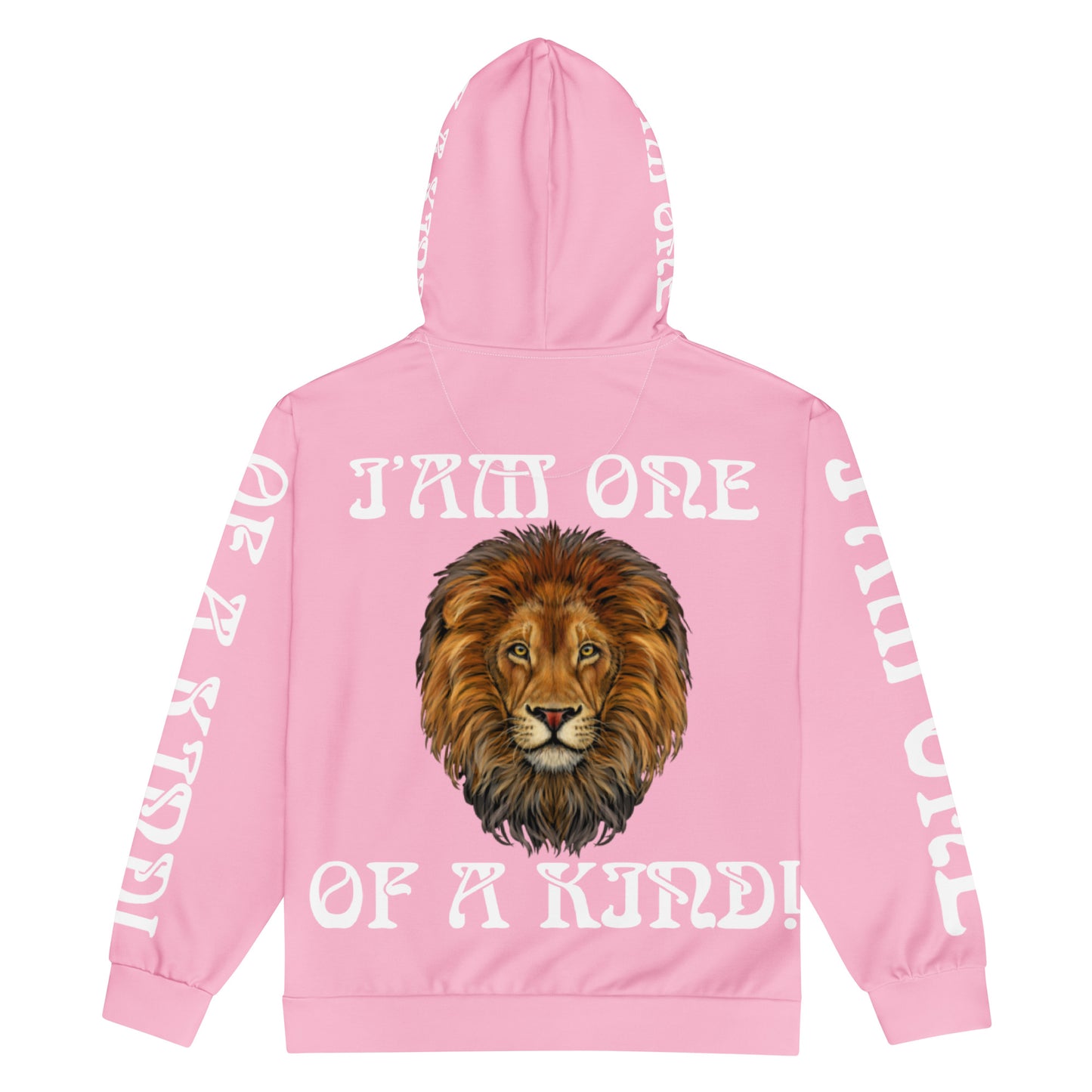 “I’AM ONE OF A KIND!”Cotton Candy Unisex Zip Hoodie W/White Font