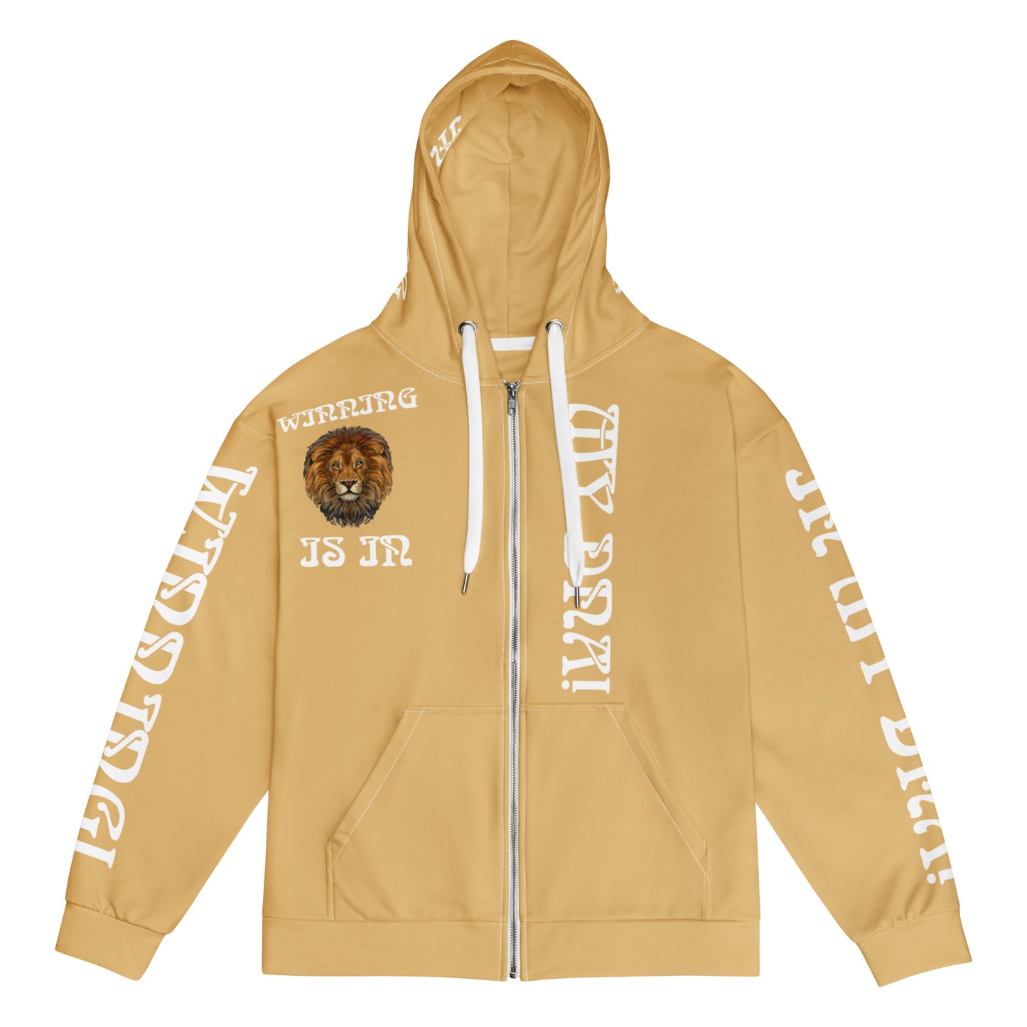 “WINNING IS IN MY DNA!”Fawn Unisex Zip Hoodie W/White Font