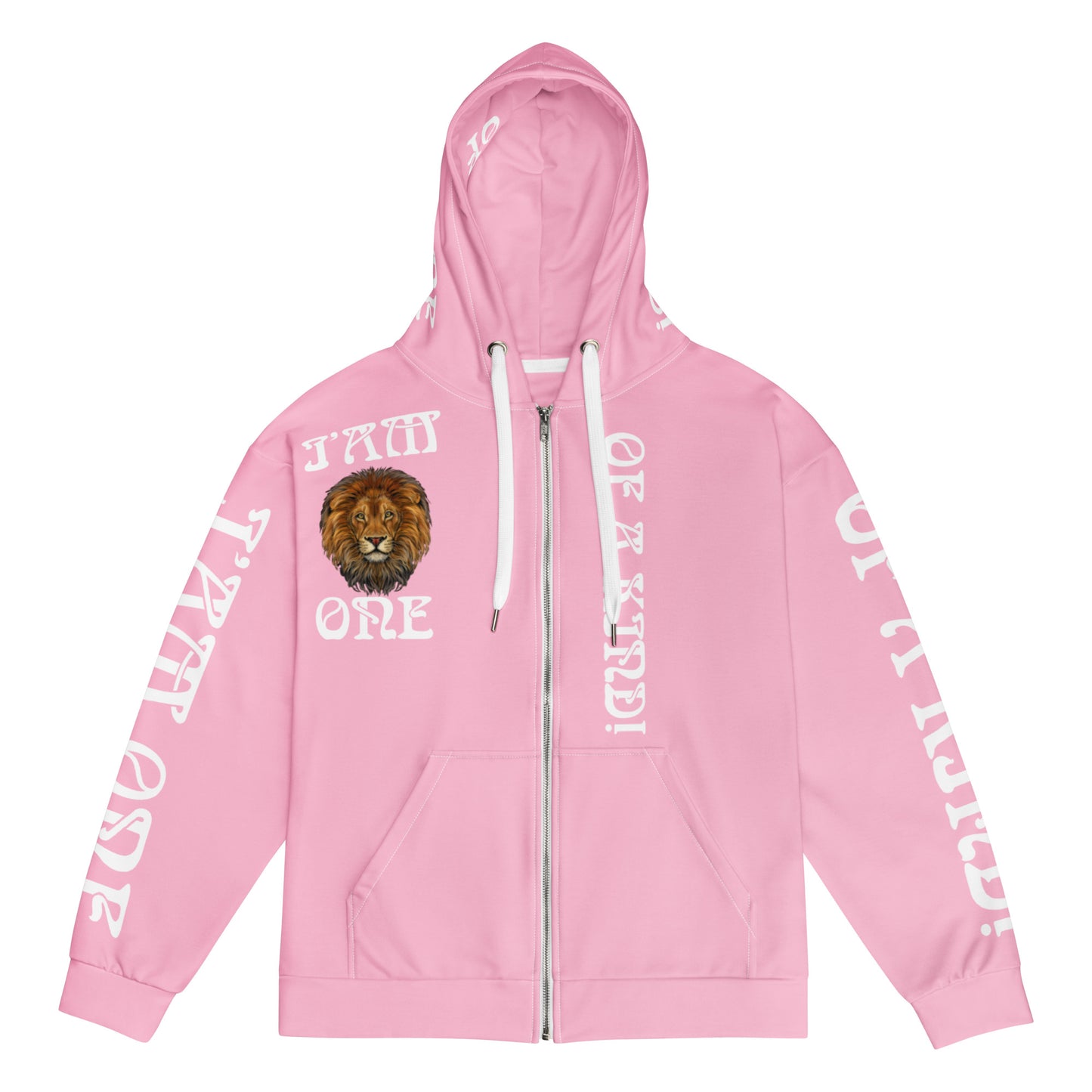 “I’AM ONE OF A KIND!”Cotton Candy Unisex Zip Hoodie W/White Font