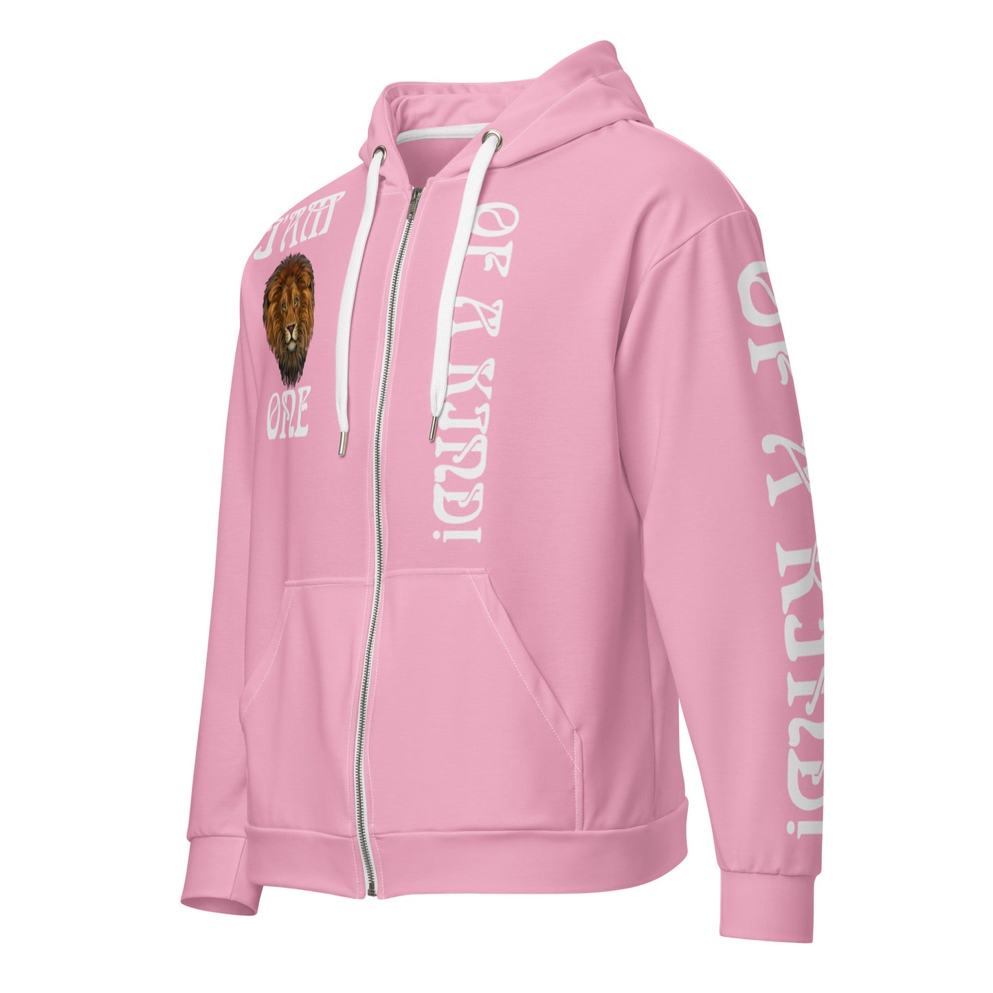 “I’AM ONE OF A KIND!”Cotton Candy Unisex Zip Hoodie W/White Font