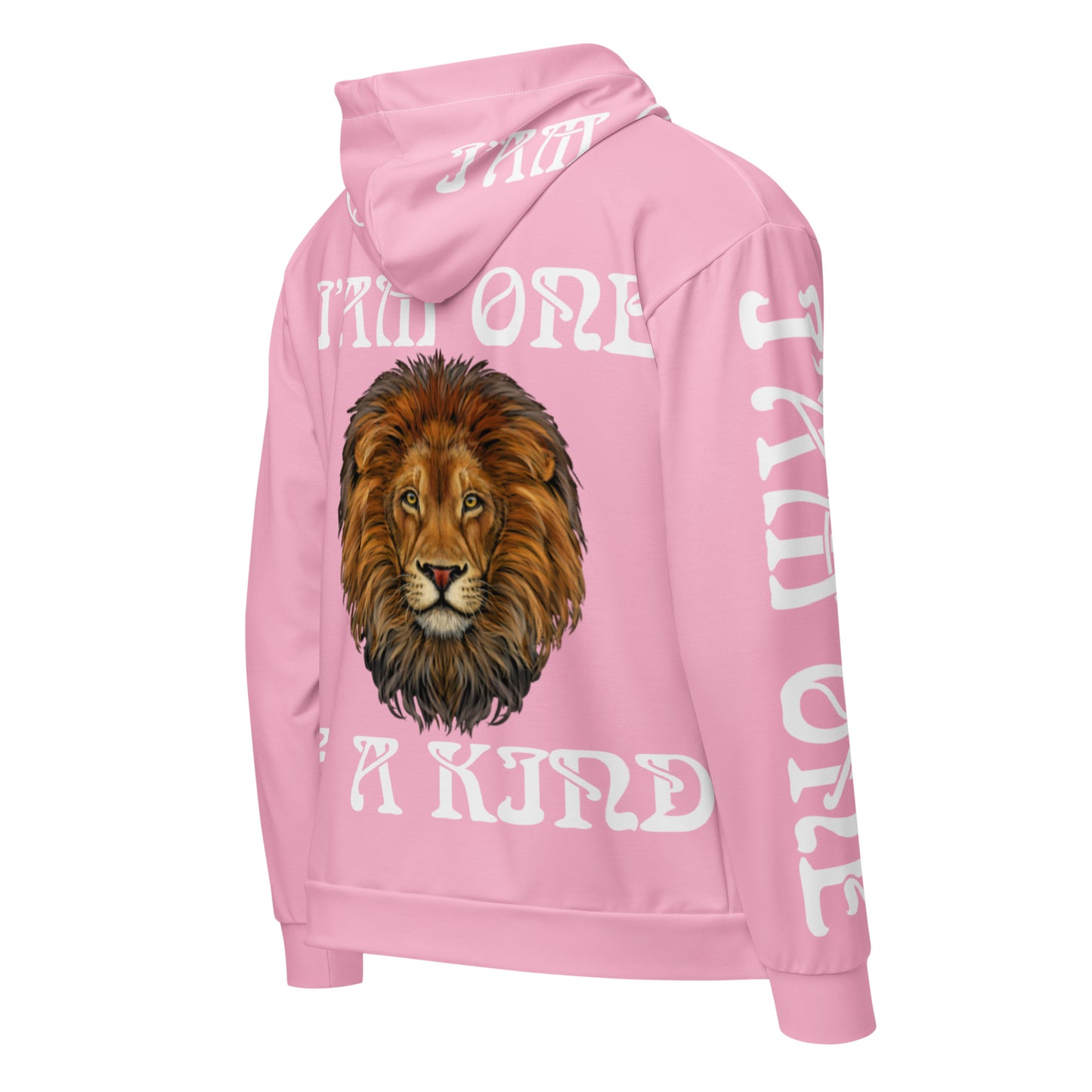 “I’AM ONE OF A KIND!”Cotton Candy Unisex Zip Hoodie W/White Font