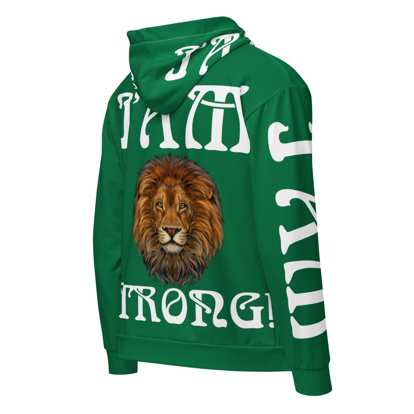 “I’AM STRONG!” Green Unisex Zip Hoodie W/White Font